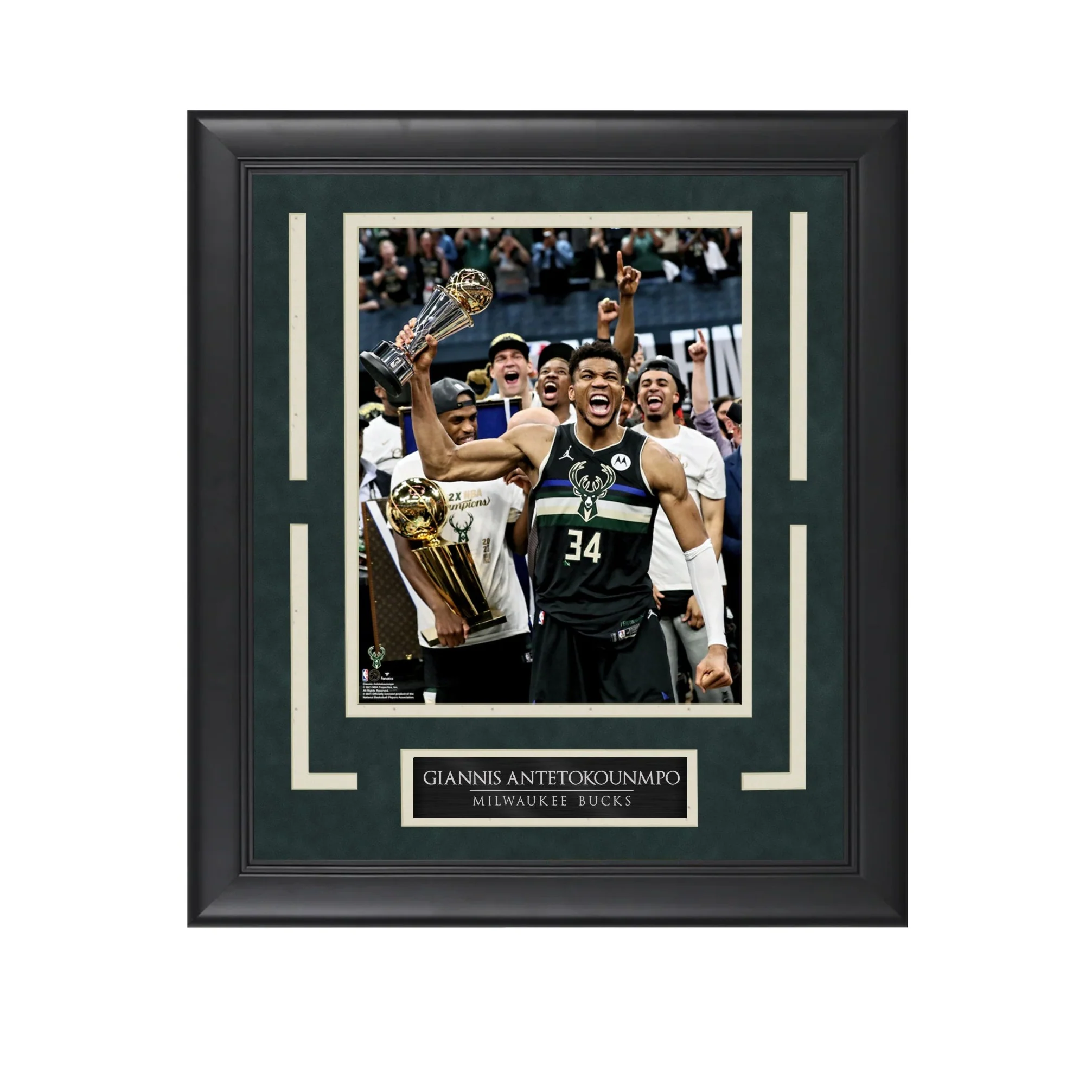 Giannis Antetokounmpo - World Champion - Framed Basketball Photo