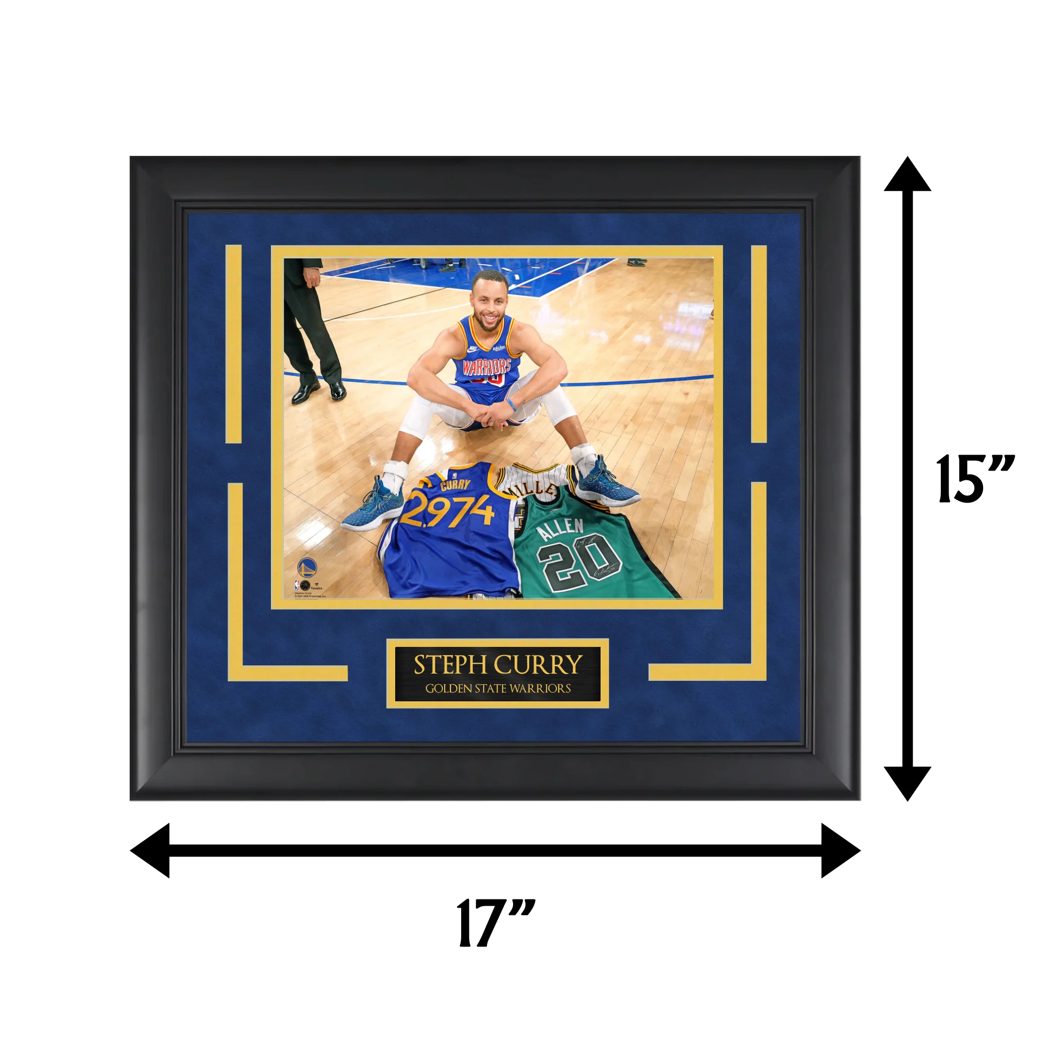 Steph Curry - Warriors - From Way Downtown - Framed Basketball Photo