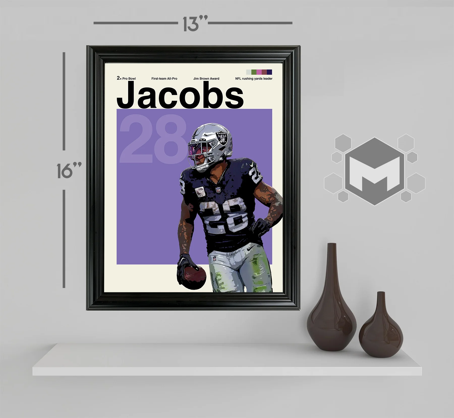 Josh Jacobs Framed Sports Art Photo by Thomas Maxwell