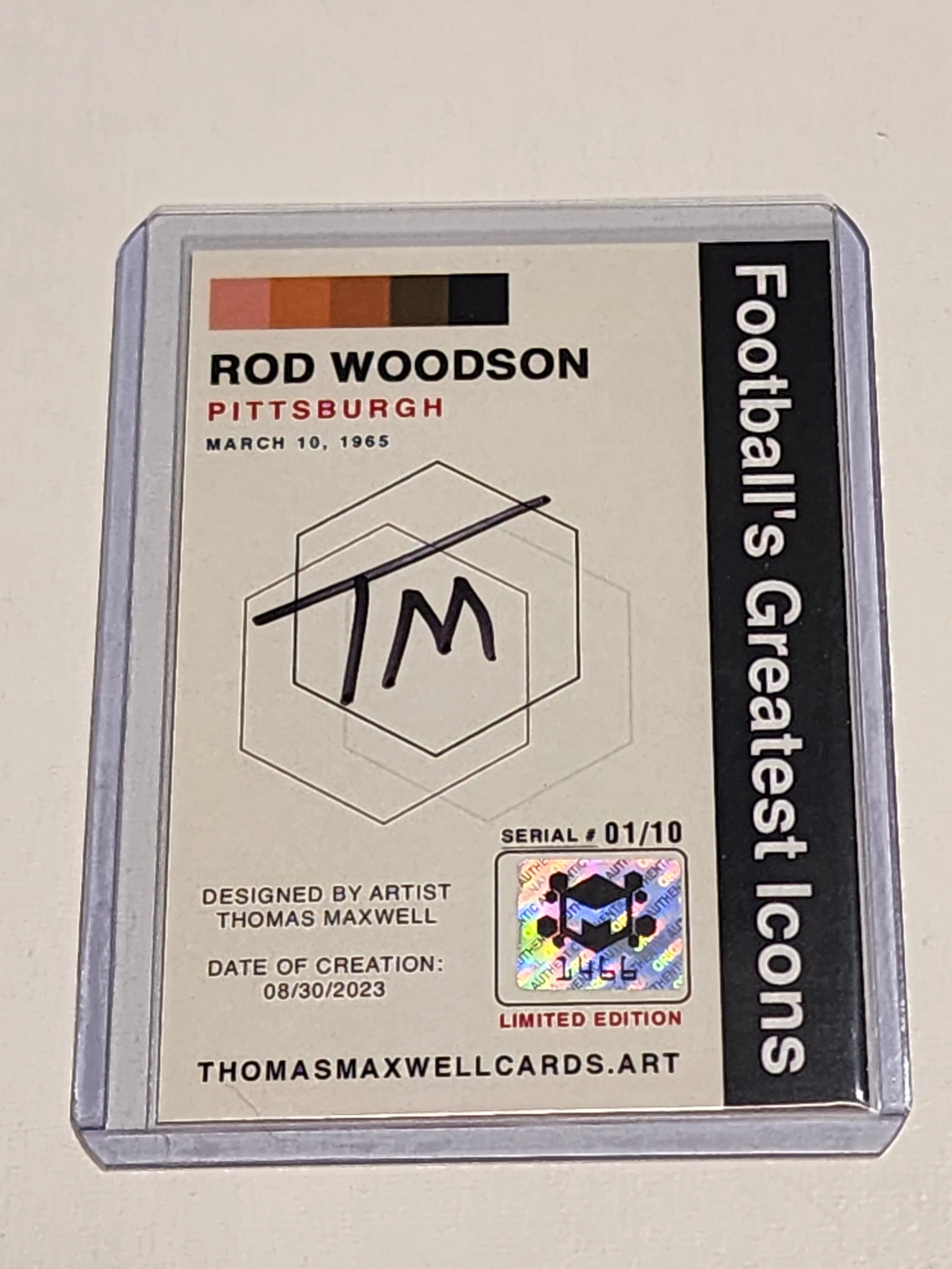 Rod Woodson Artist Signed Football Art Card 1/10