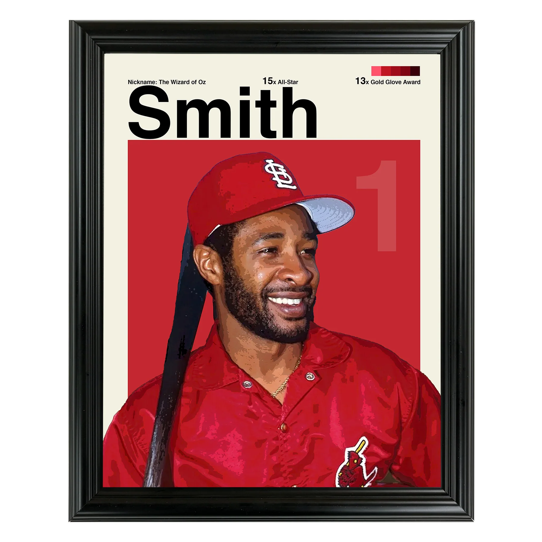Ozzie Smith Framed Sports Art Photo by Thomas Maxwell