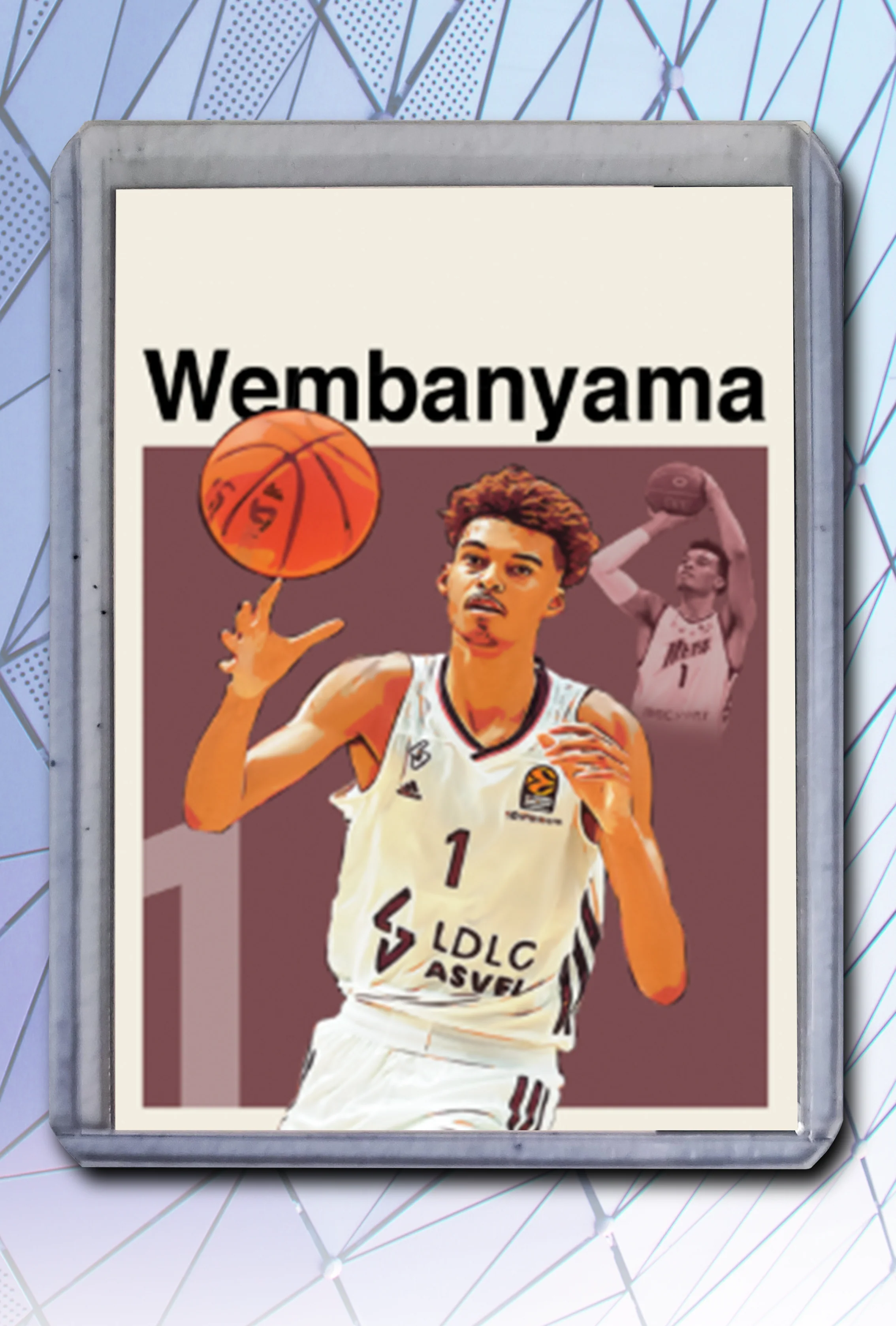 Victor Wembanyama Artist Signed Basketball Art Card 4/10