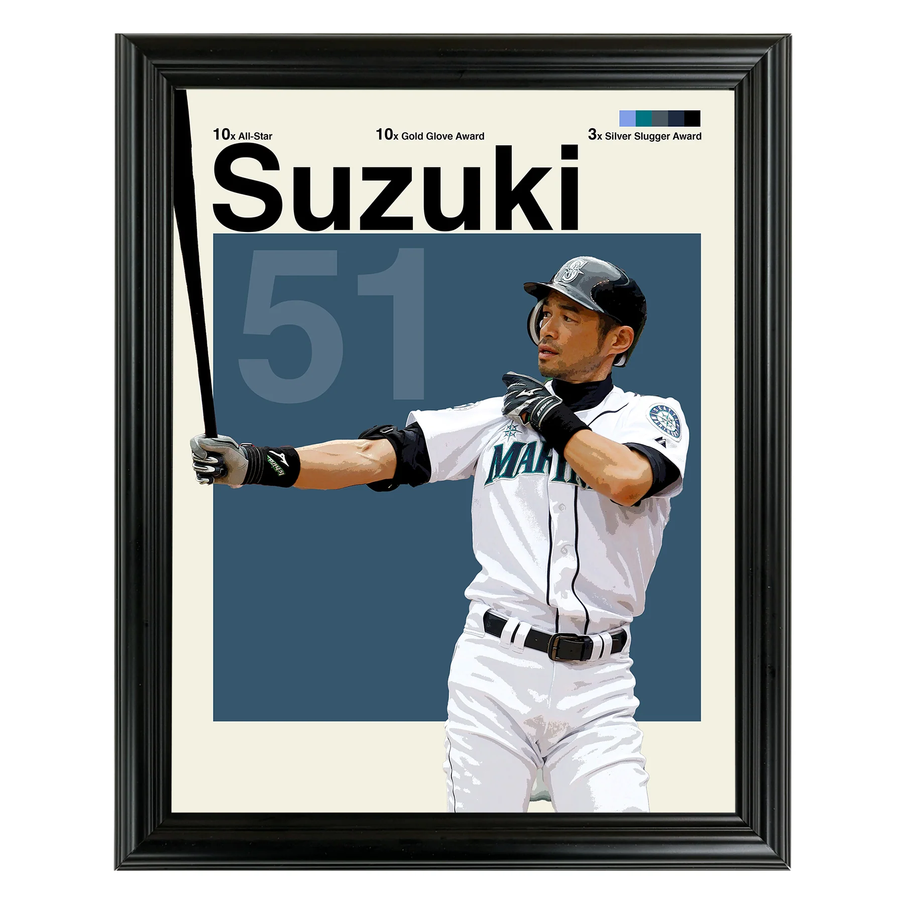 Ichiro Suzuki Framed Sports Art Photo by Thomas Maxwell