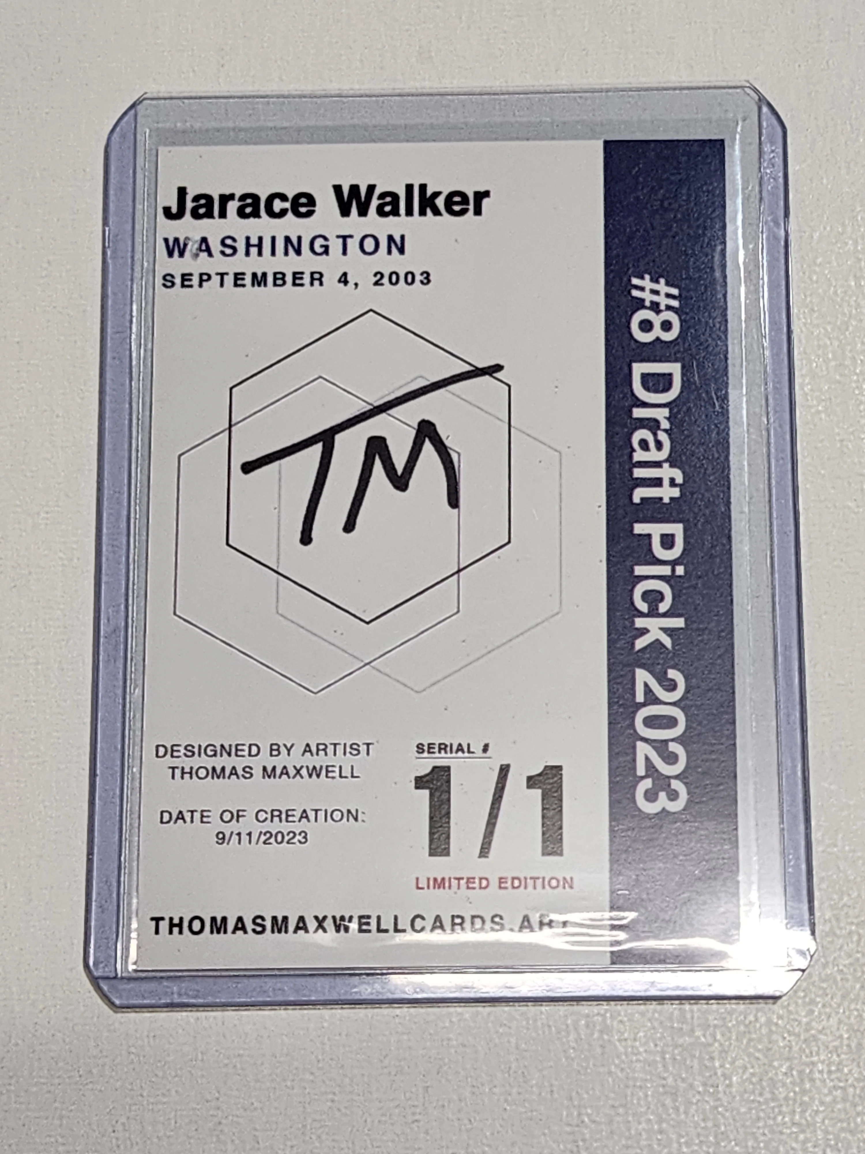 Jarace Walker Artist Signed Indiana Pacers Refractor Art Card 1/1