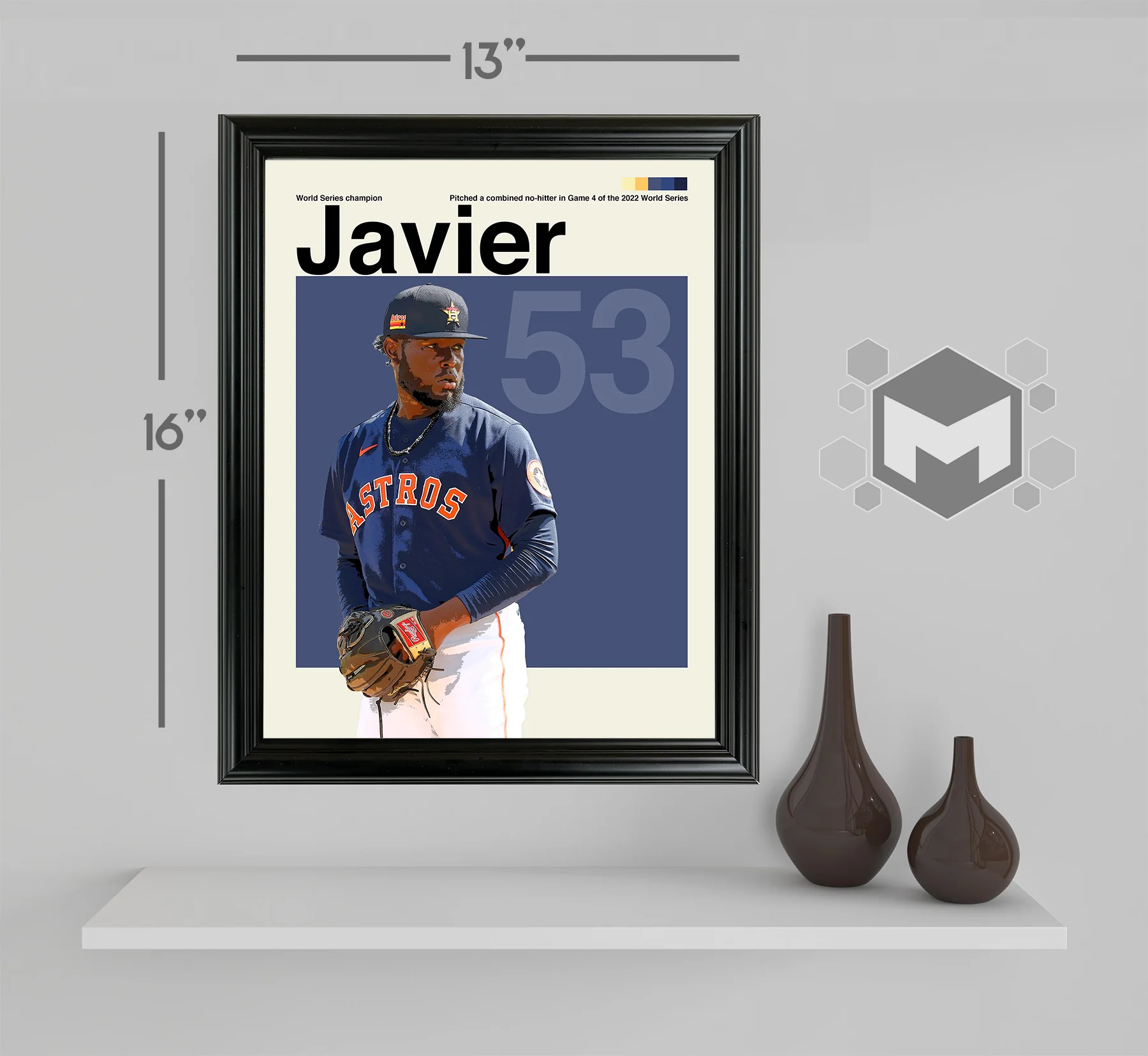 Cristian Javier Framed Sports Art Photo by Thomas Maxwell