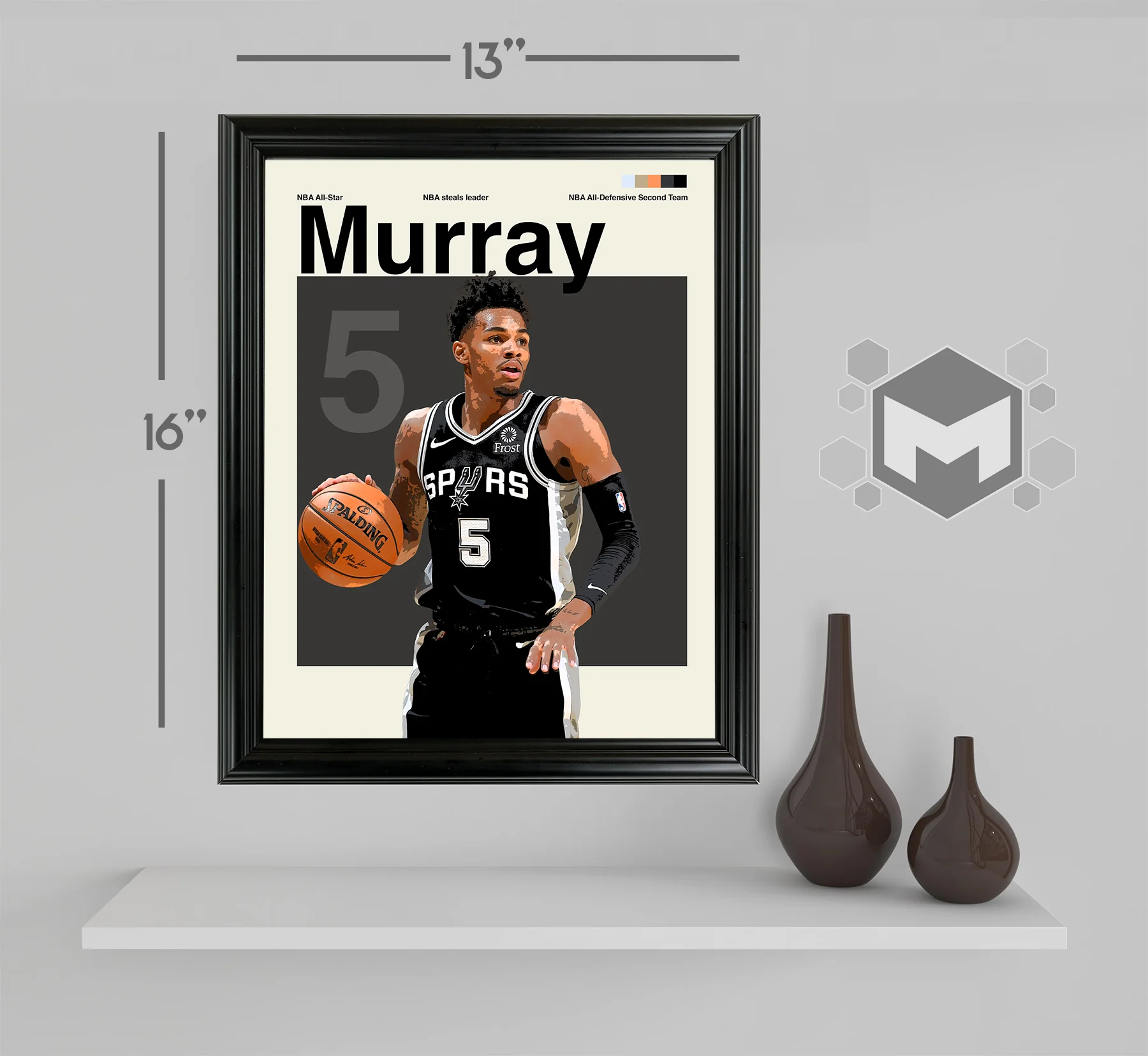 Dejounte Murray Framed Sports Art Photo by Thomas Maxwell