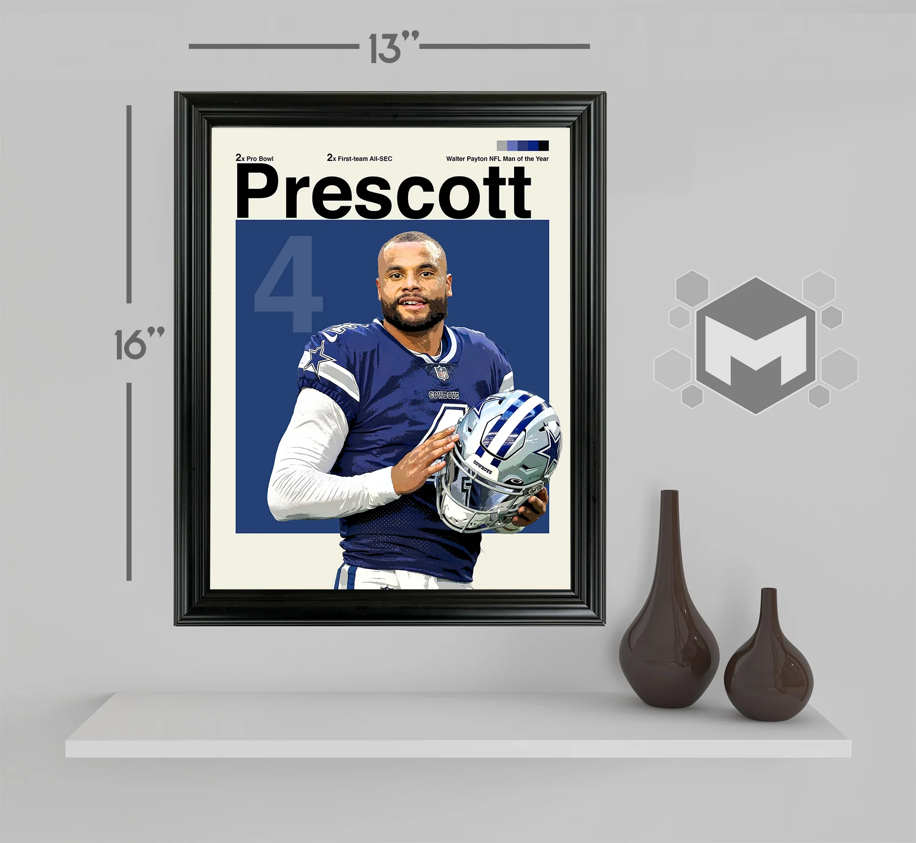 Dak Prescott Framed Sports Art Photo by Thomas Maxwell