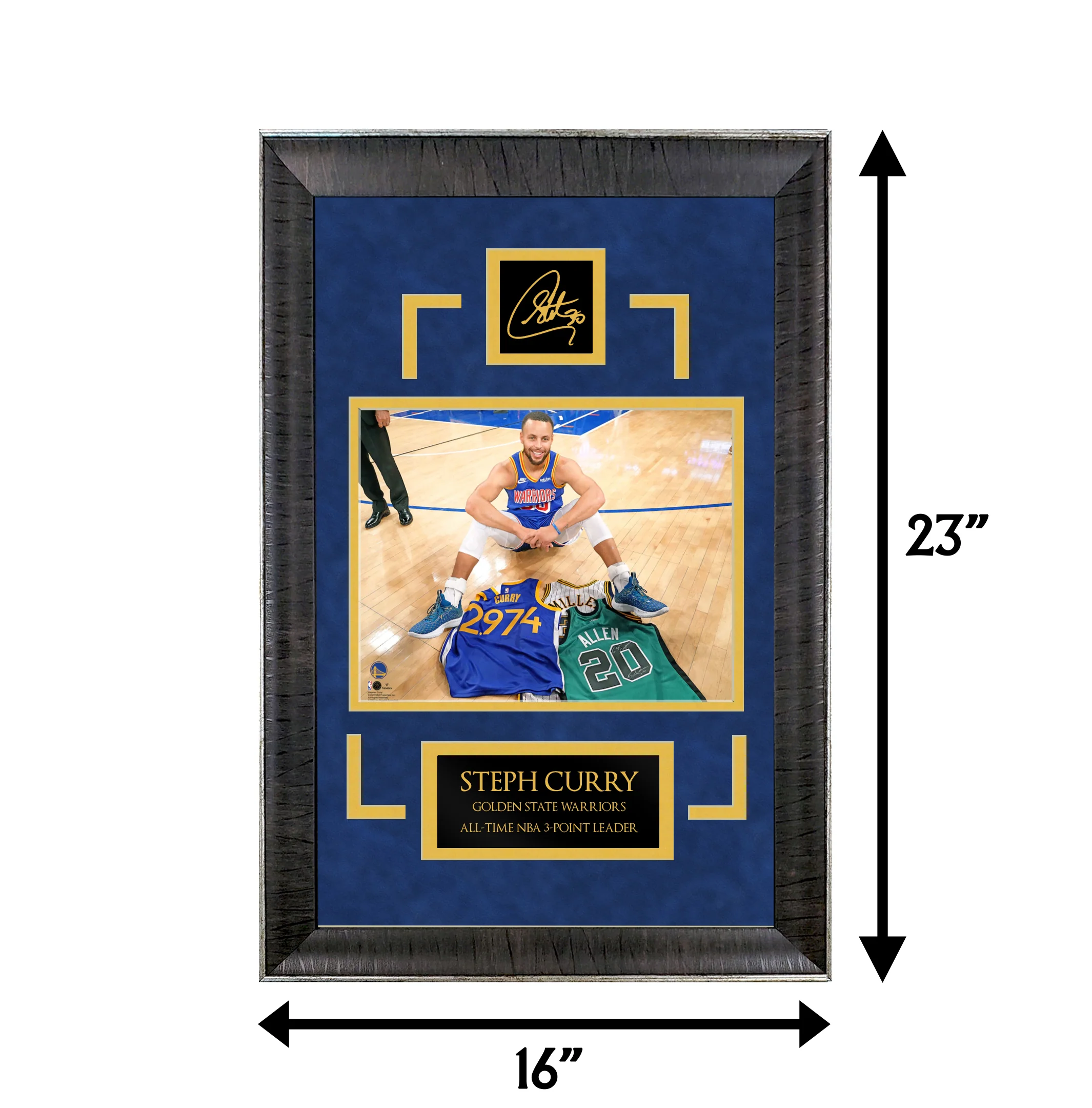 Steph Curry - Warriors - From Way Downtown - Sports Deluxe | 16 x 23 - Framed Basketball Photo