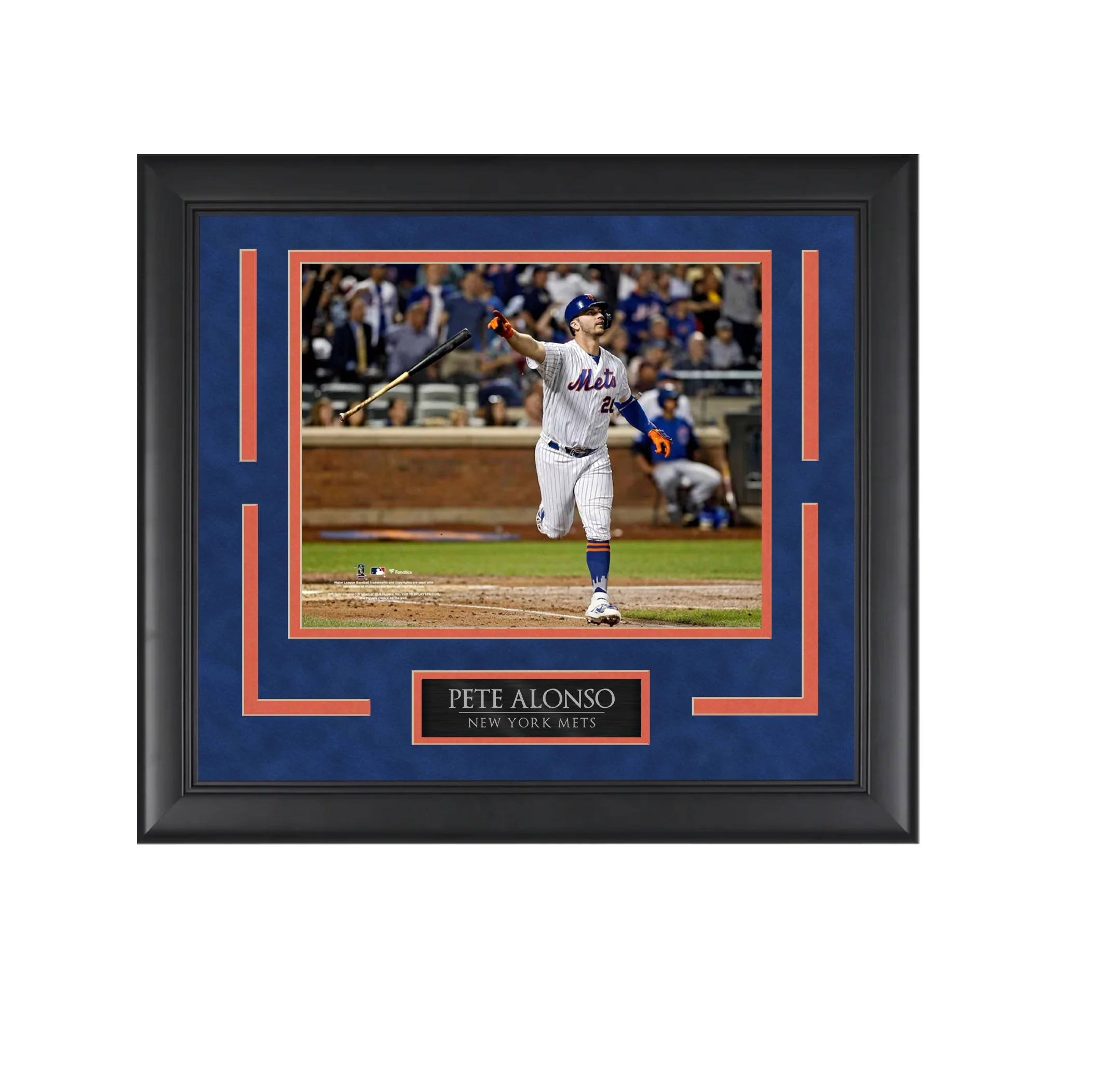 Pete Alonso - Mets - Bat Flip Swagger - Framed Baseball Photo