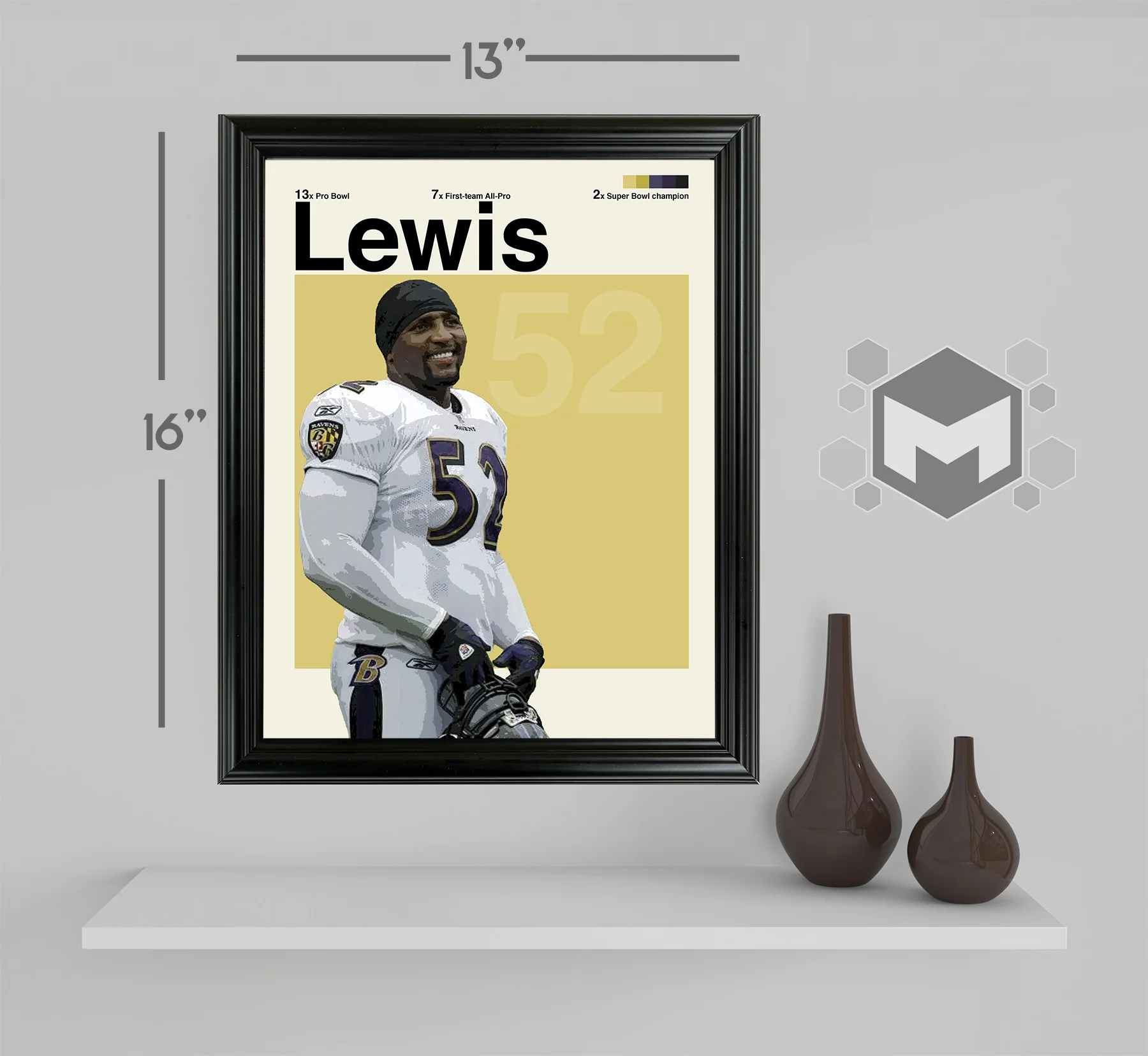 Ray Lewis Framed Sports Art Photo by Thomas Maxwell