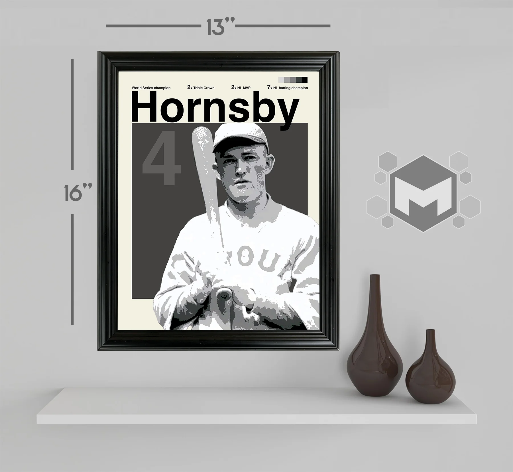 Rogers Hornsby Framed Sports Art Photo by Thomas Maxwell