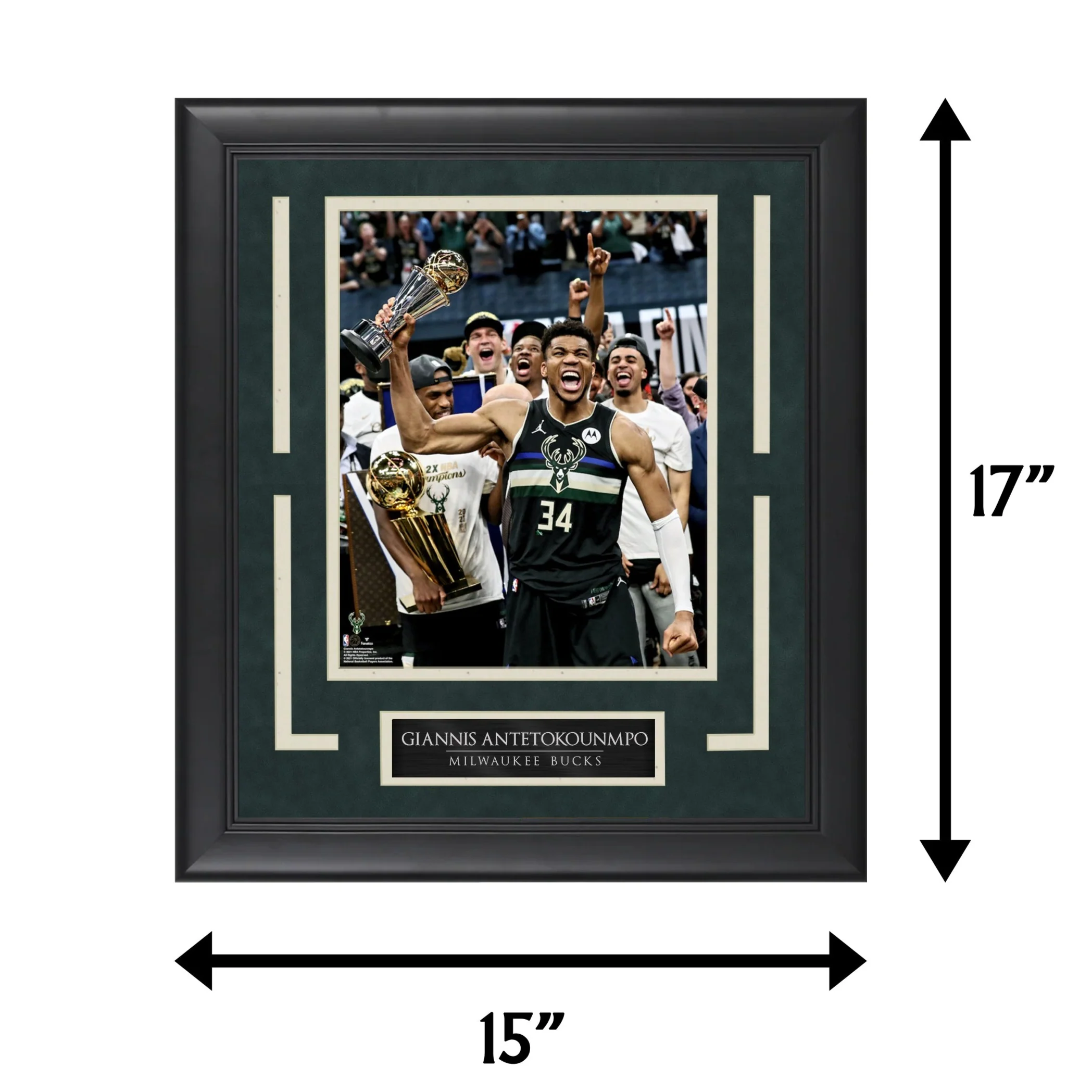 Giannis Antetokounmpo - World Champion - Framed Basketball Photo