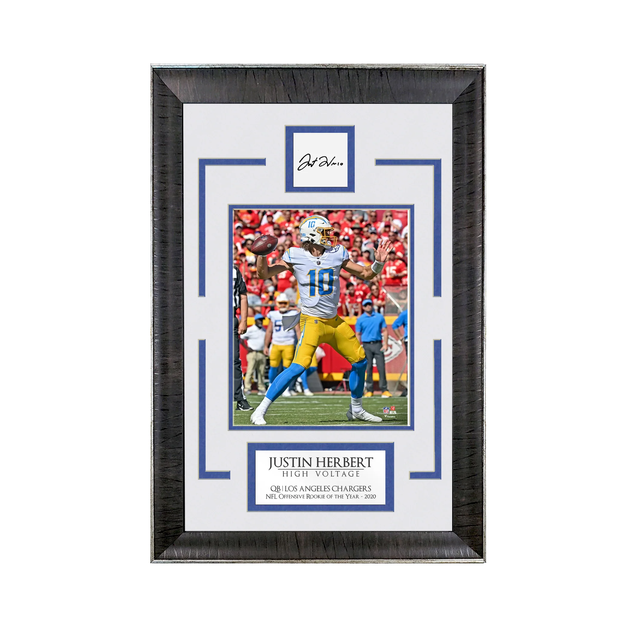 Justin Herbert - Bolts of Lightning - Spotlight Collection | 16 x 23 - Framed Football Photo