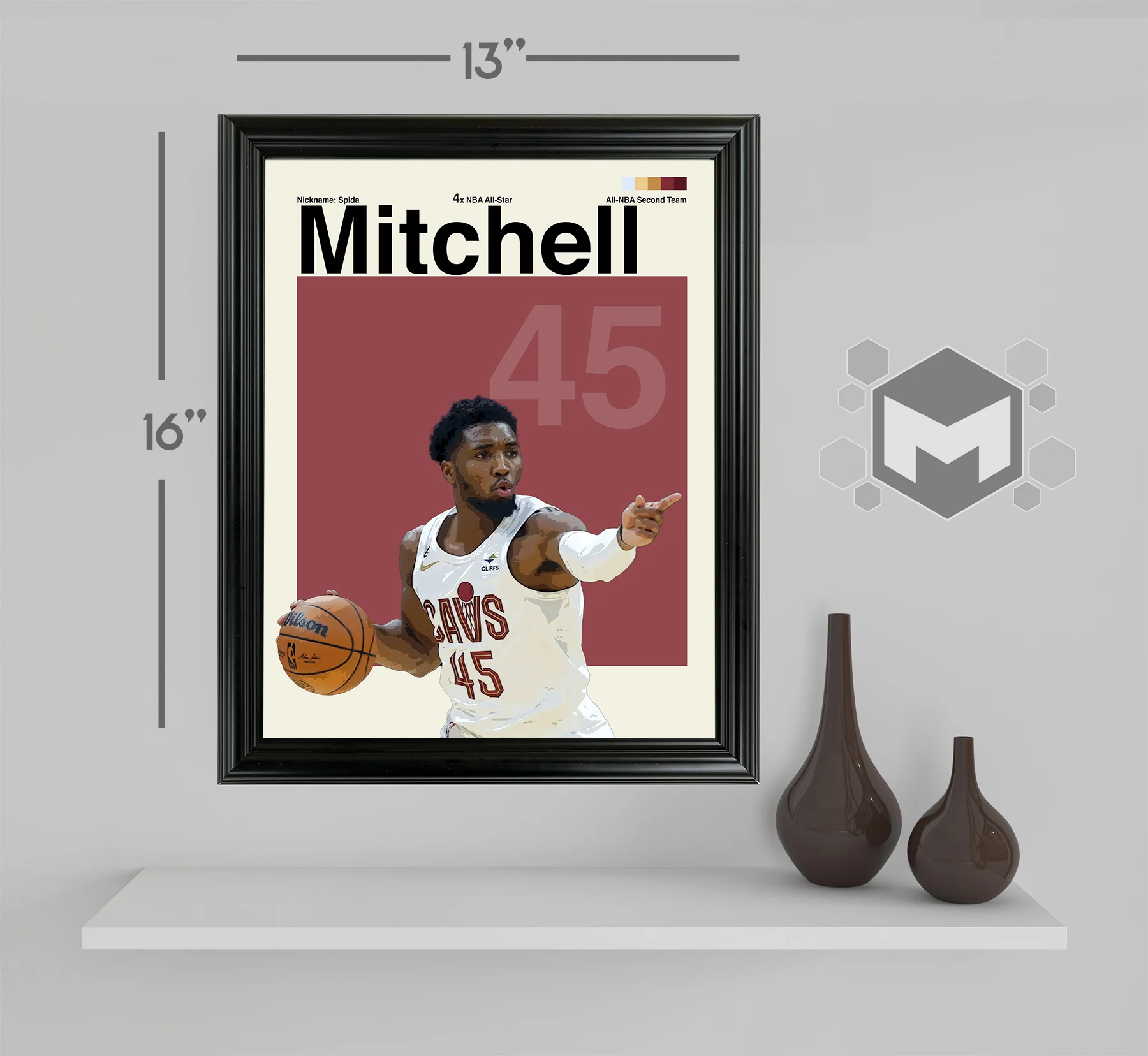 Donovan Mitchell Framed Sports Art Photo by Thomas Maxwell