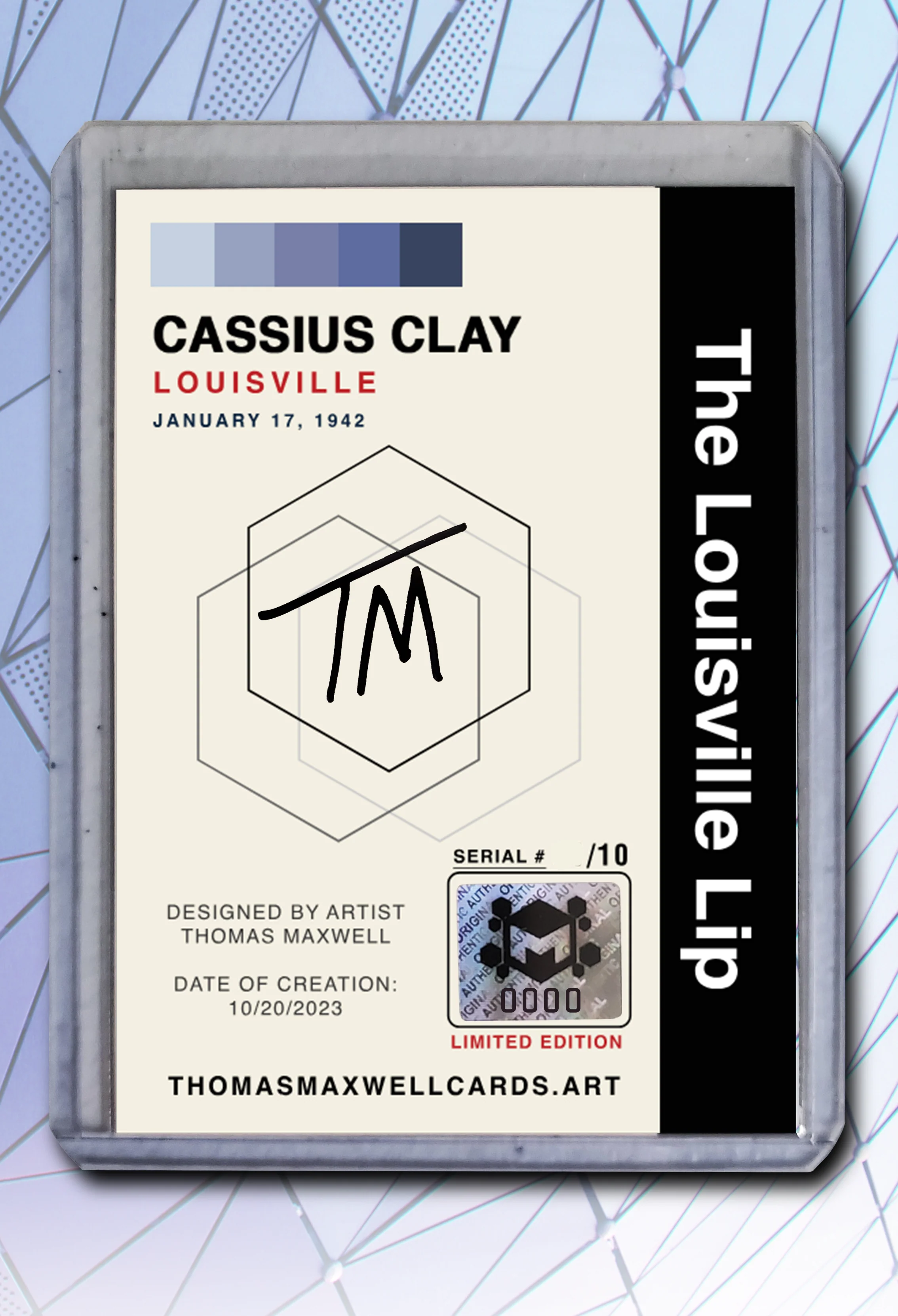 Cassius Clay Artist Signed Boxing Art Card 1/10