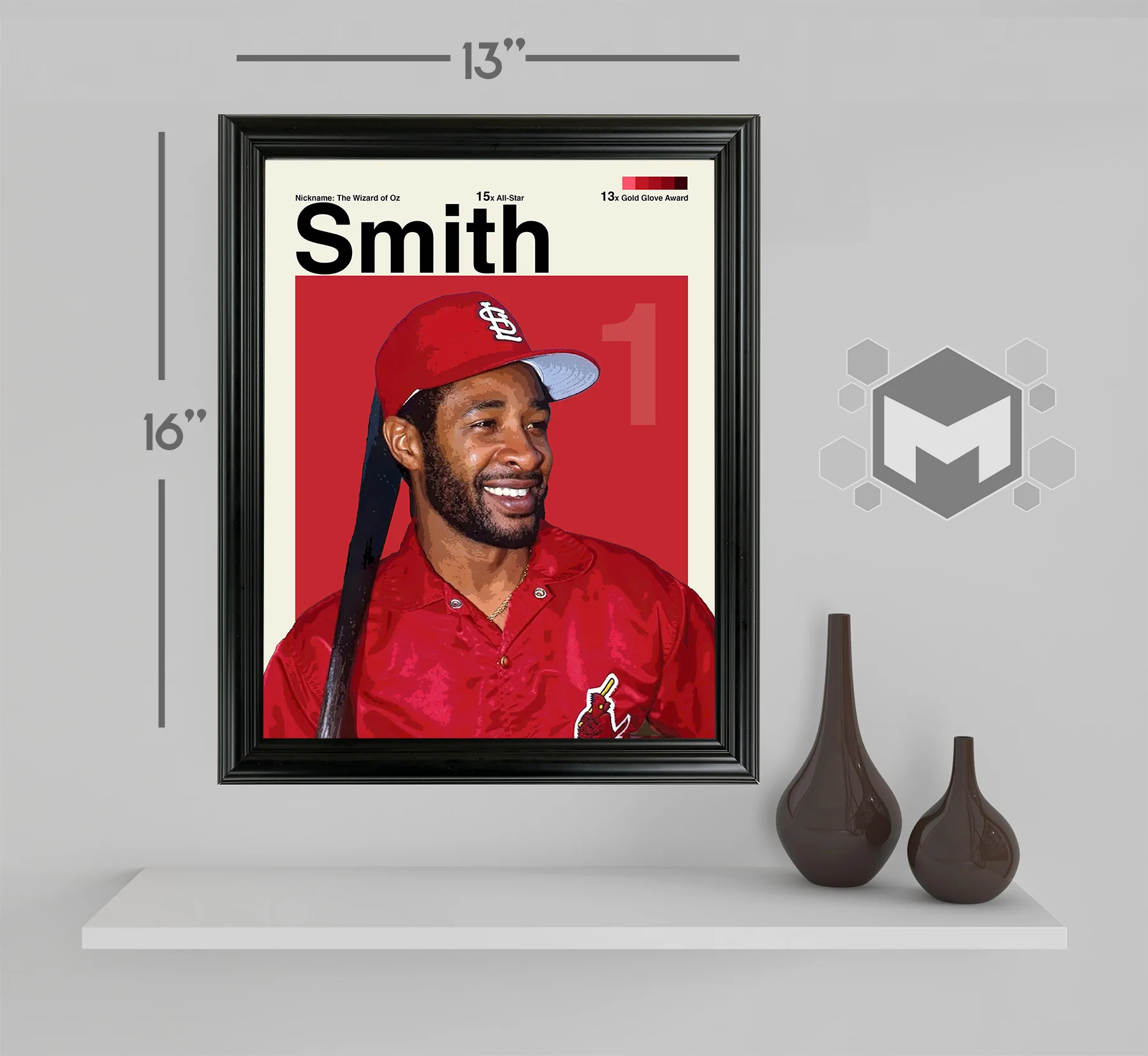Ozzie Smith Framed Sports Art Photo by Thomas Maxwell