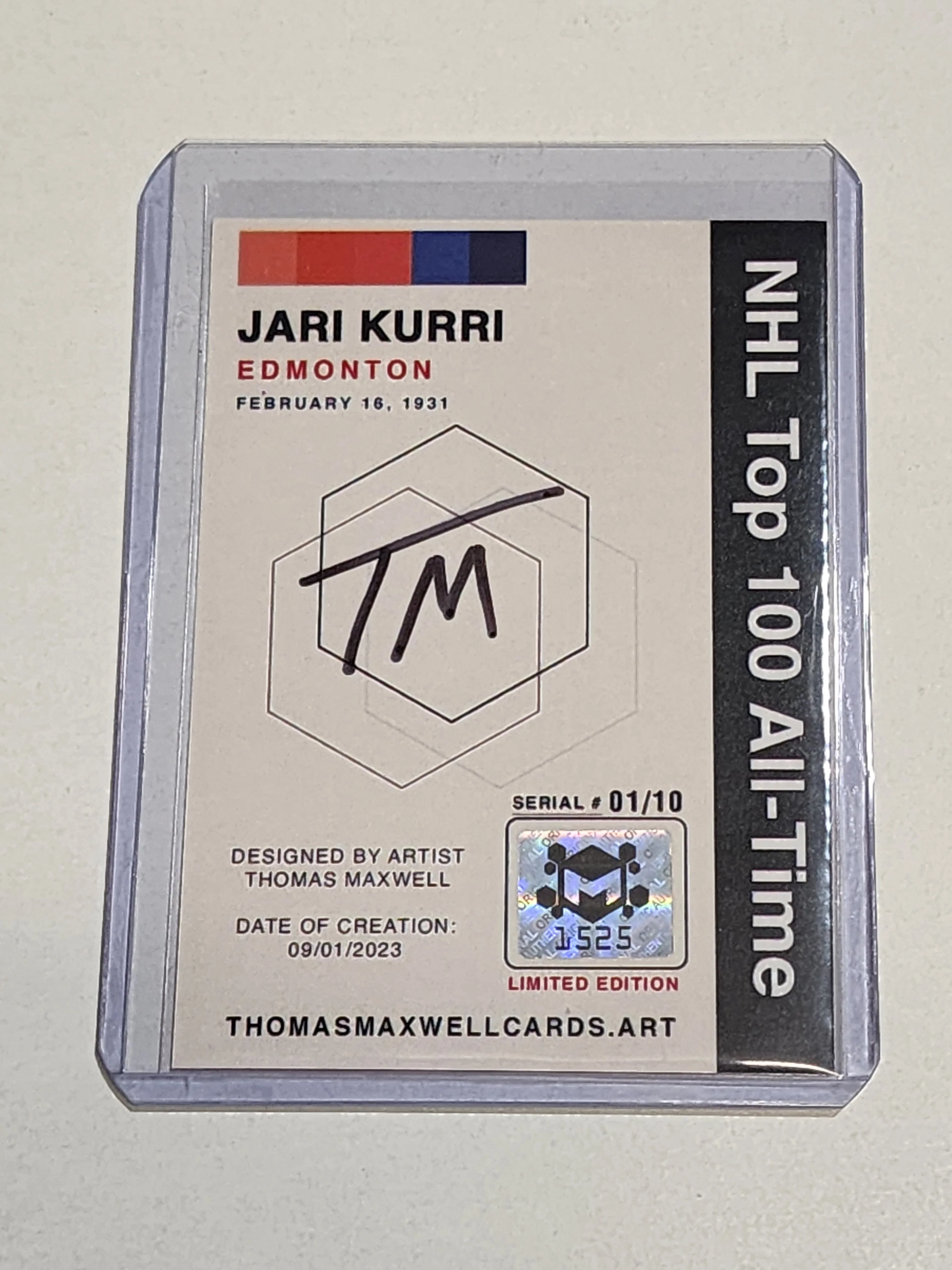 Jari Kurri Artist Signed Hockey Art Card 1/10