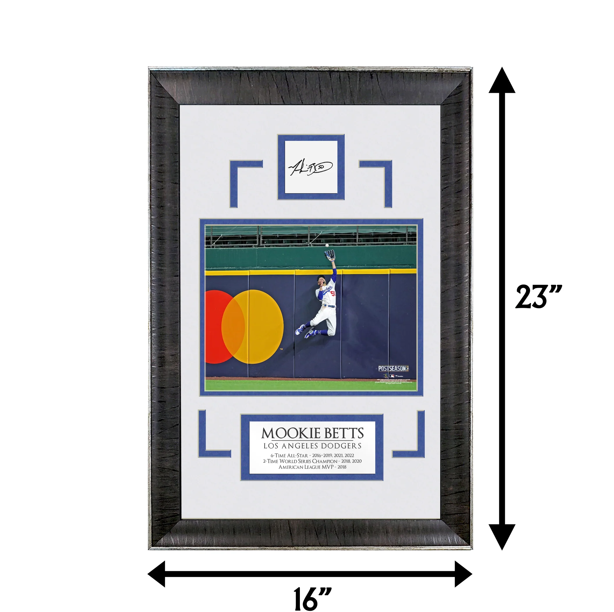 Mookie Betts - Wall Jump - Spotlight Collection | 16 x 23 - Framed Baseball Photo