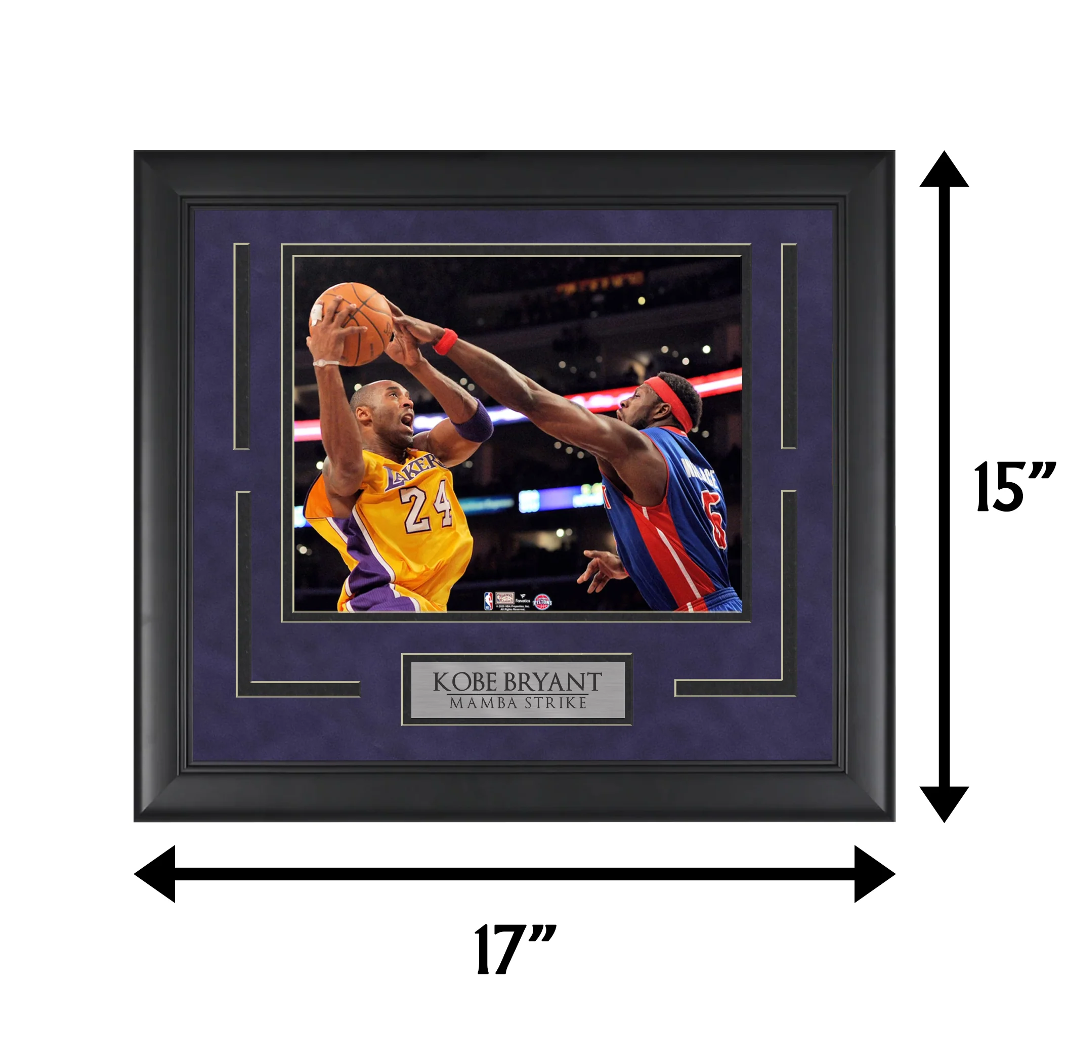Kobe & Ben Wallace - Mamba Strike - Framed Basketball Photo