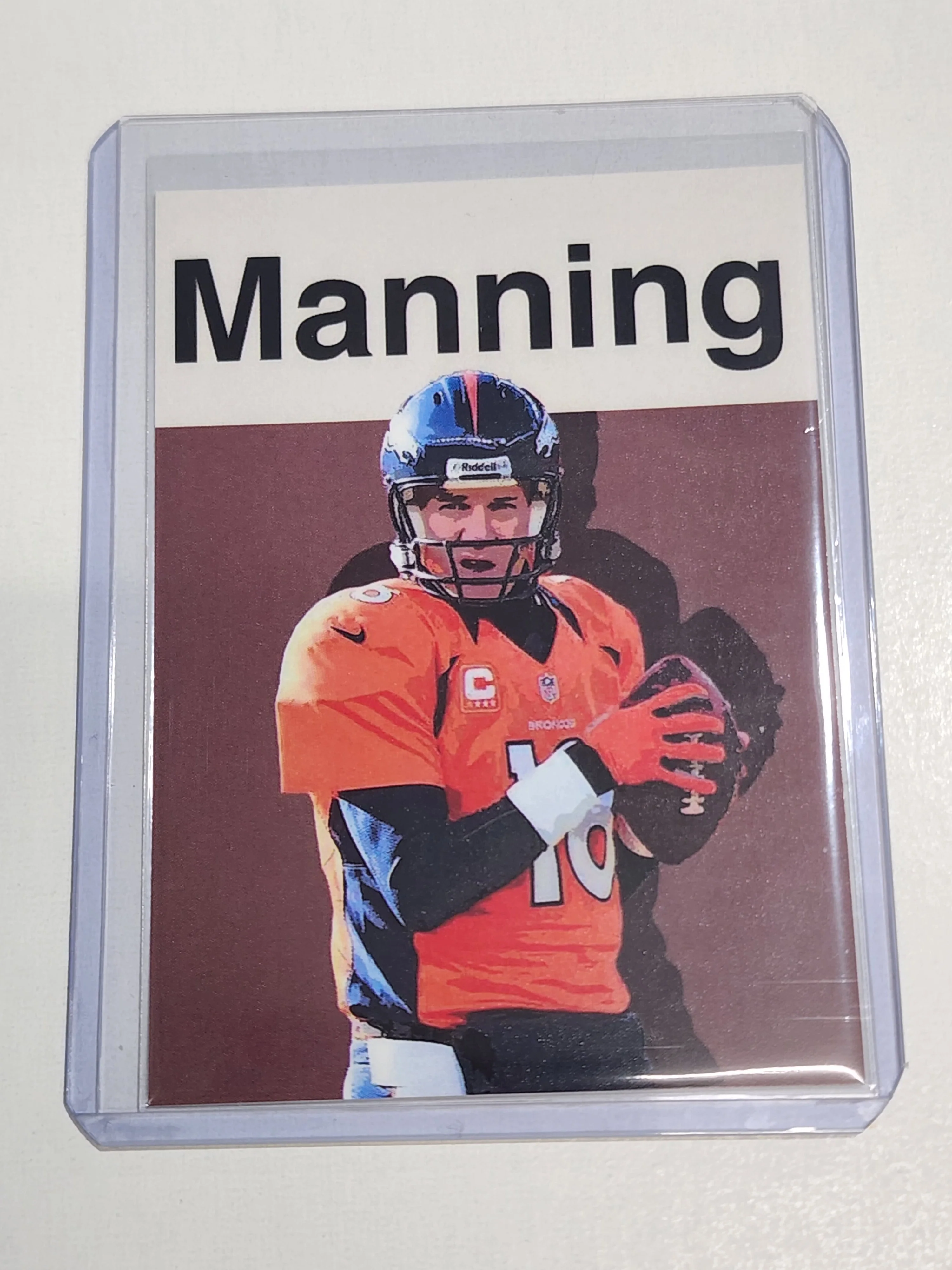 Peyton Manning Artist Signed Football Art Card 1/10