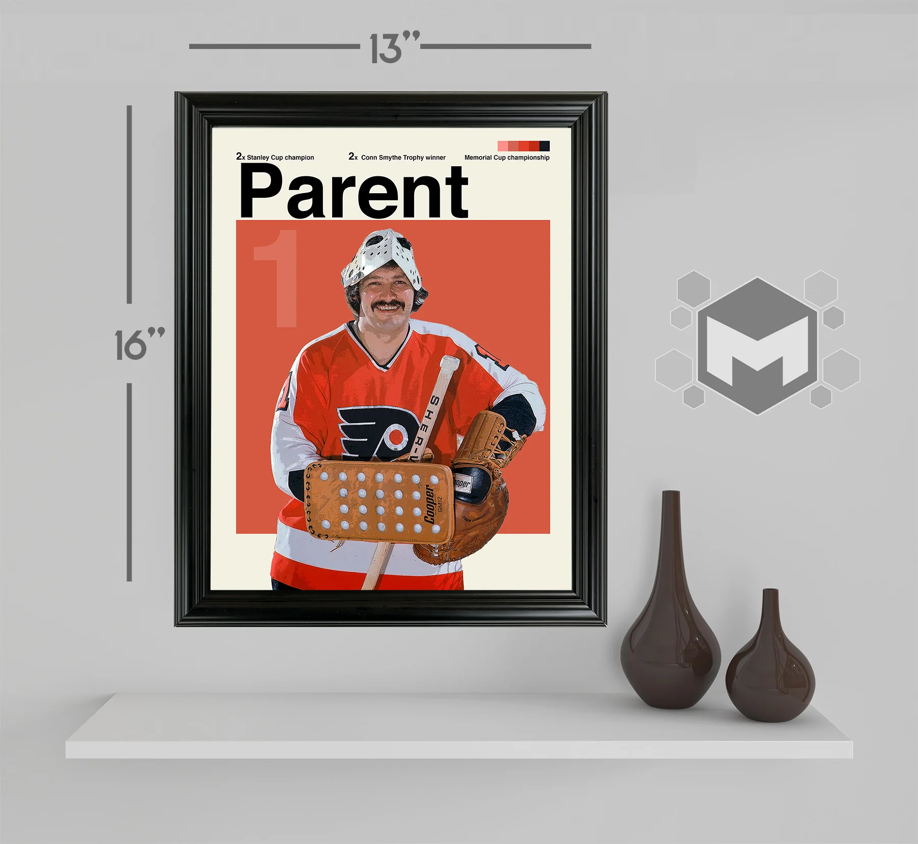 Bernie Parent Framed Sports Art Photo by Thomas Maxwell