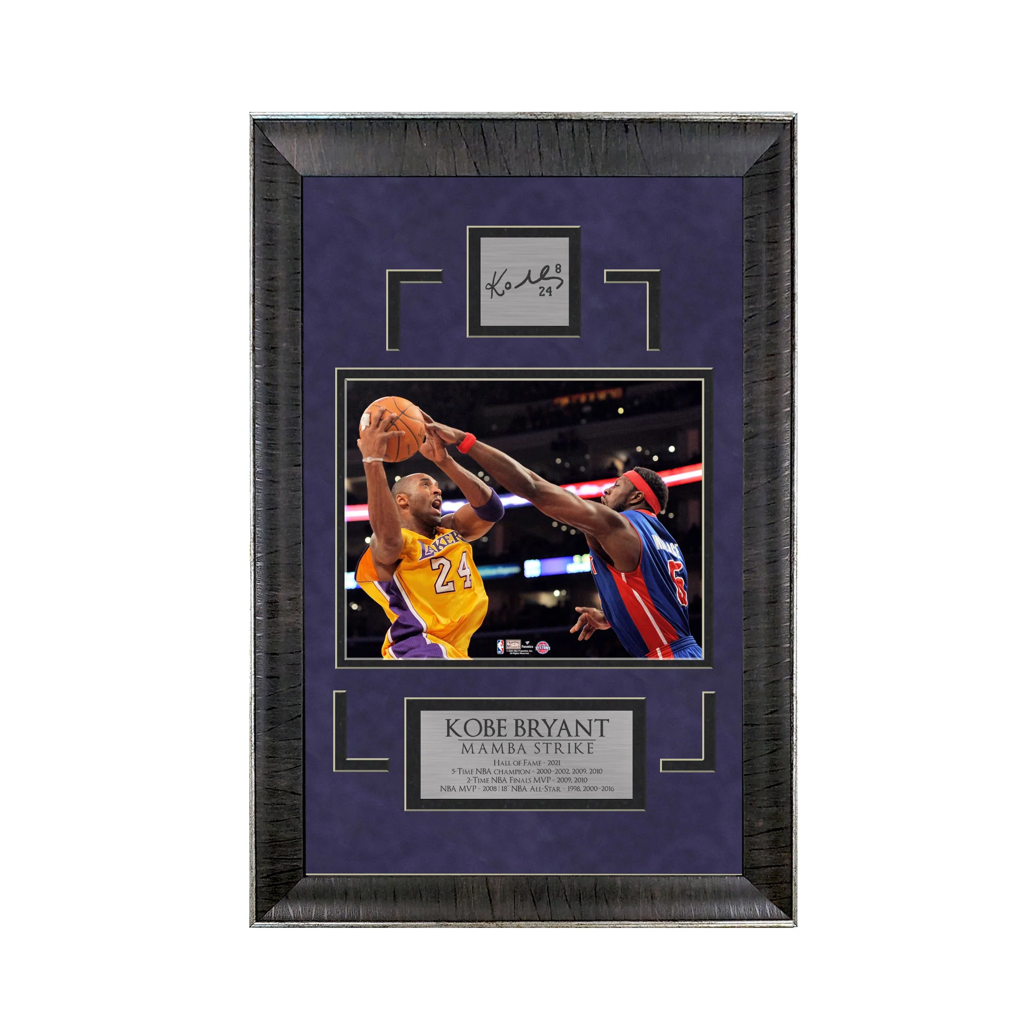 Kobe & Ben Wallace - Mamba Strike - Sports Deluxe | 16 x 23 - Framed Basketball Photo