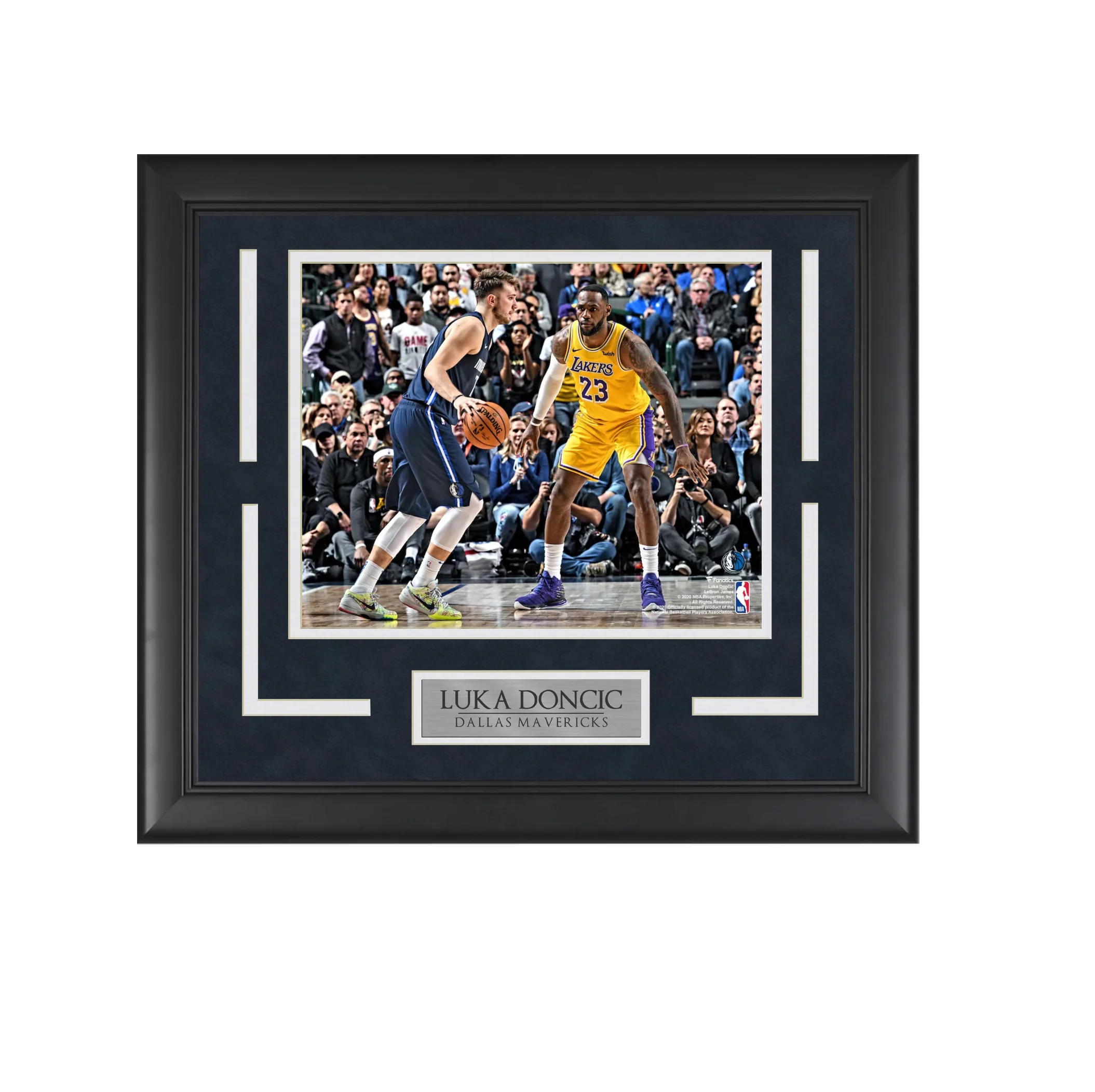 Luka Doncic v Lebron James - Changing of the Guard - Framed Basketball Photo