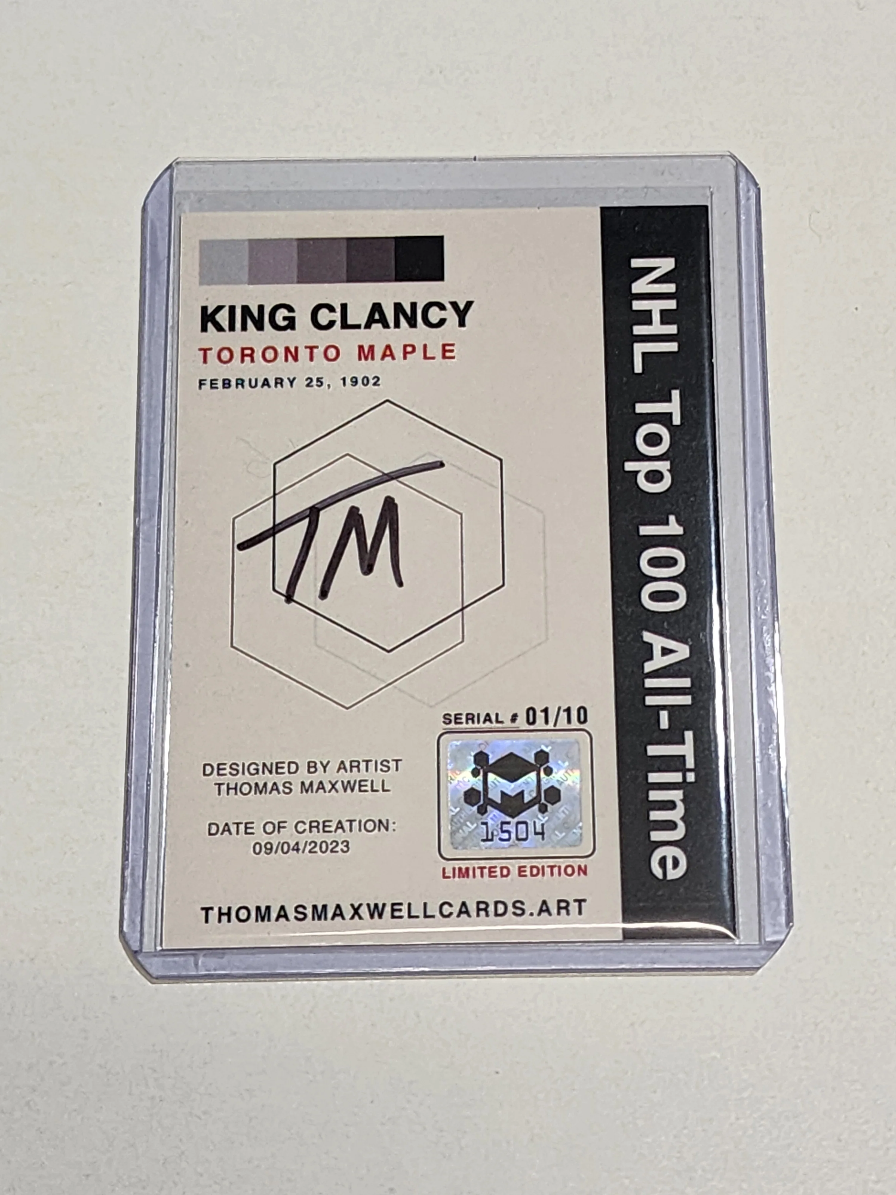 King Clancy Artist Signed Hockey Art Card 1/10