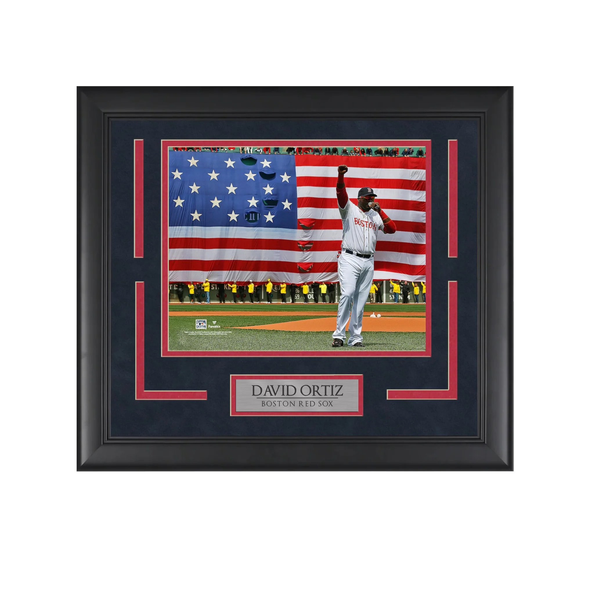 David Ortiz - Red Sox - Boston Strong Speech - Framed Baseball Photo