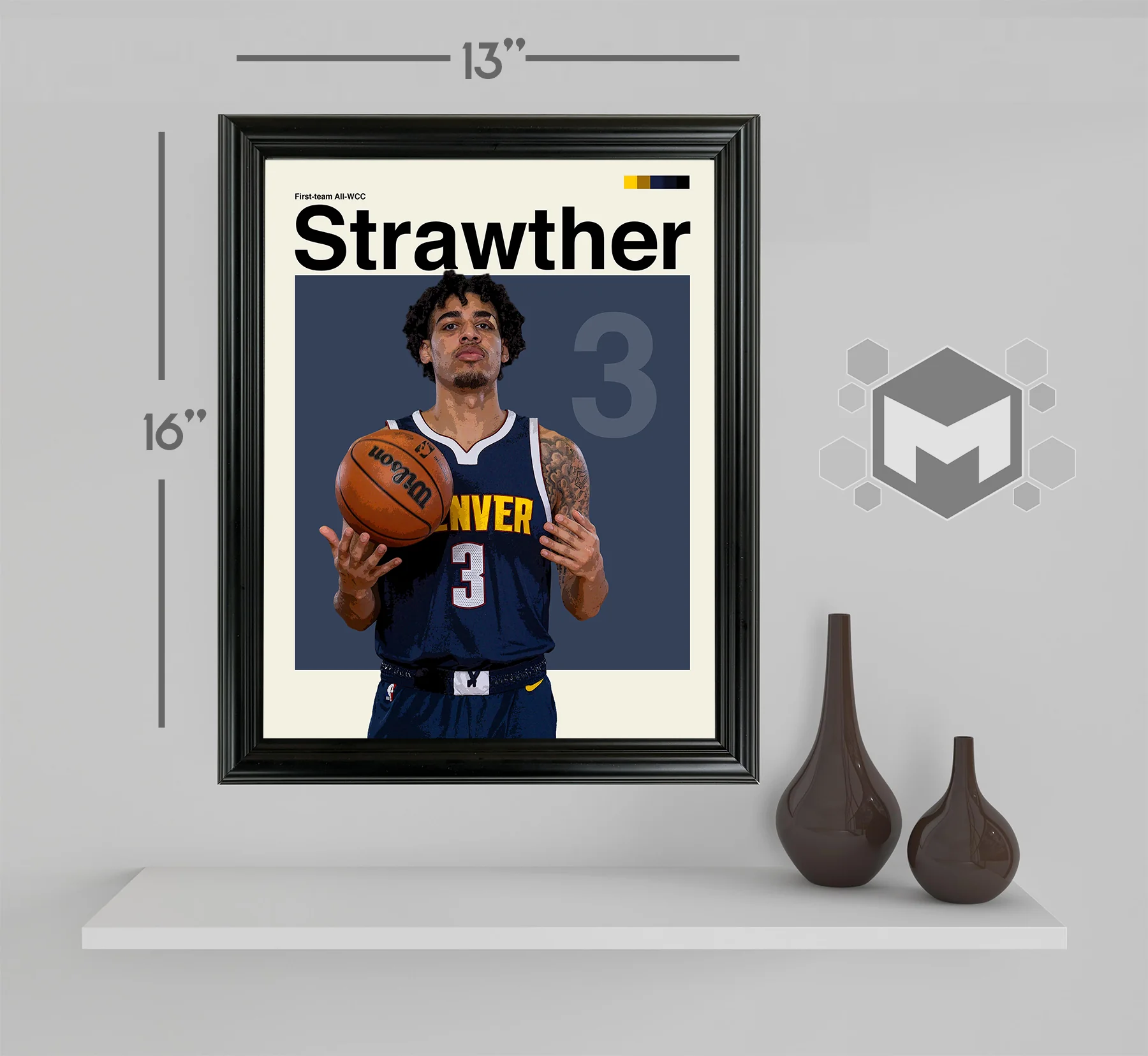 Julian Strawther Framed Sports Art Photo by Thomas Maxwell