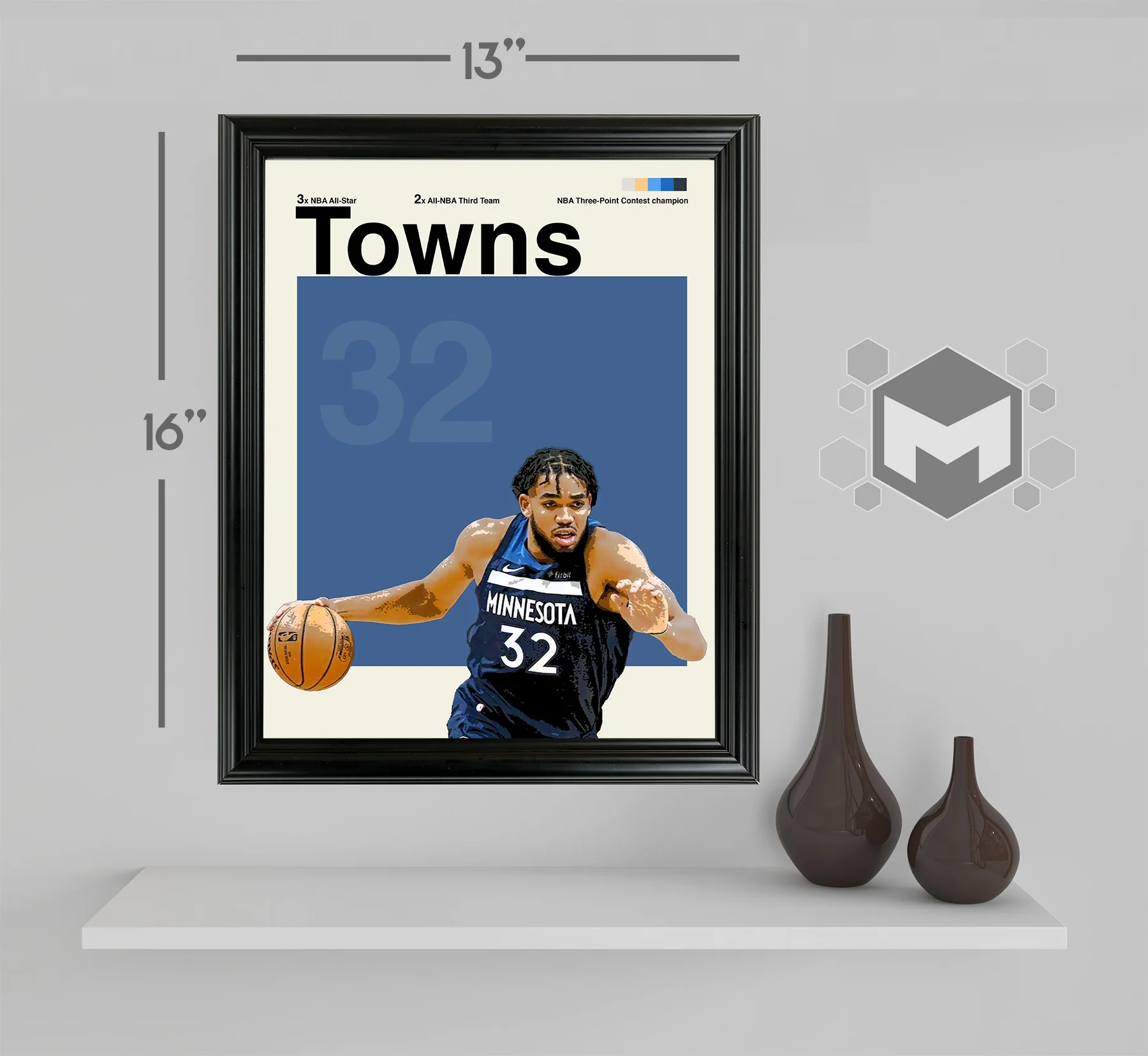 Karl-Anthony Towns Framed Sports Art Photo by Thomas Maxwell