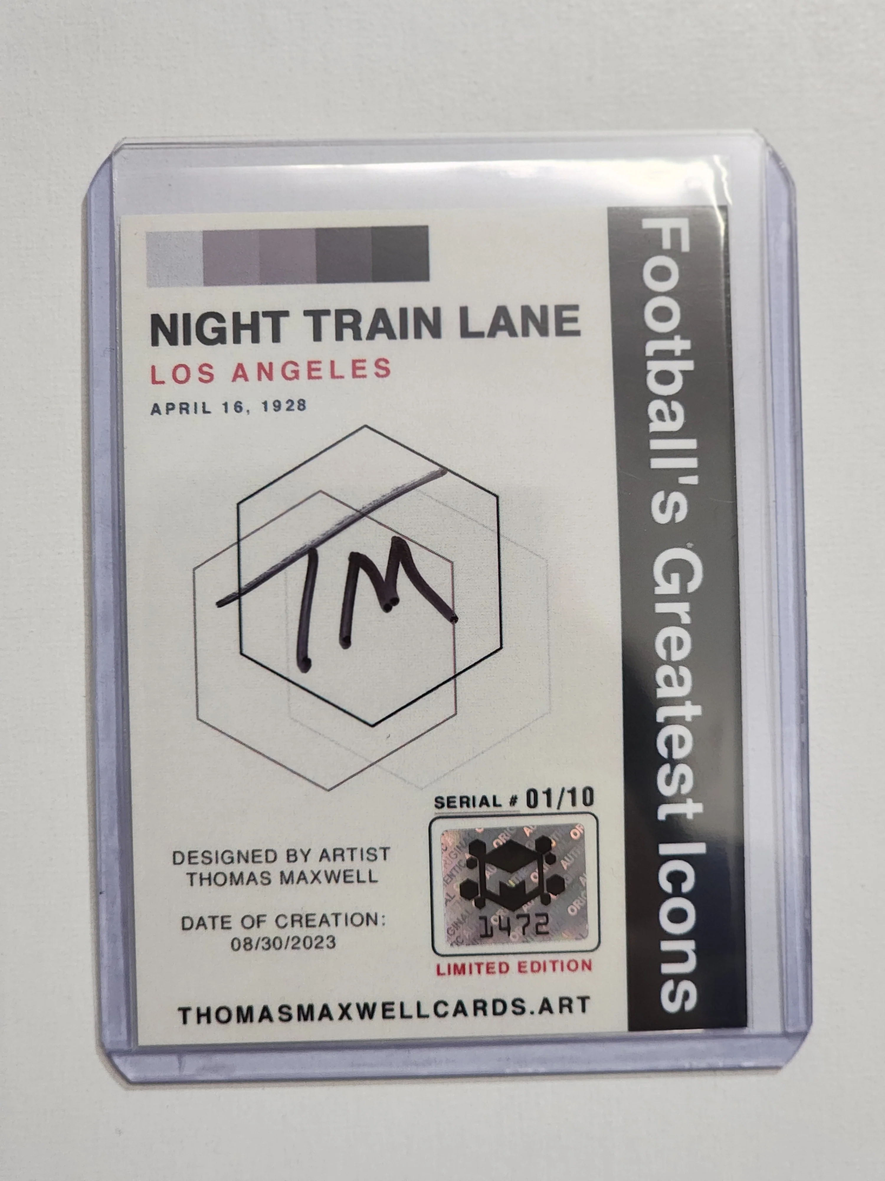 Night Train Lane Artist Signed Football Art Card 1/10