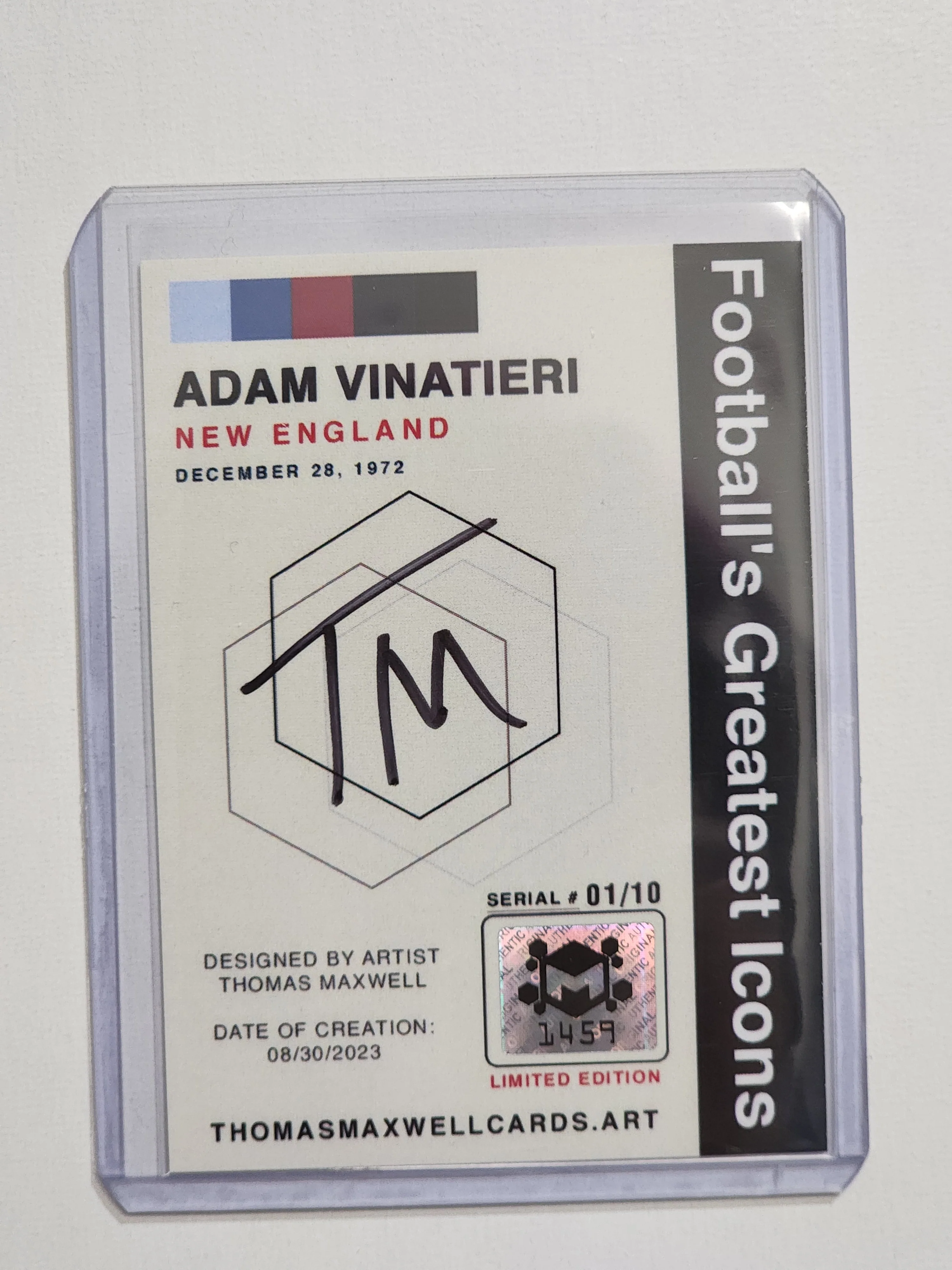 Adam Vinatieri Artist Signed Football Art Card 1/10