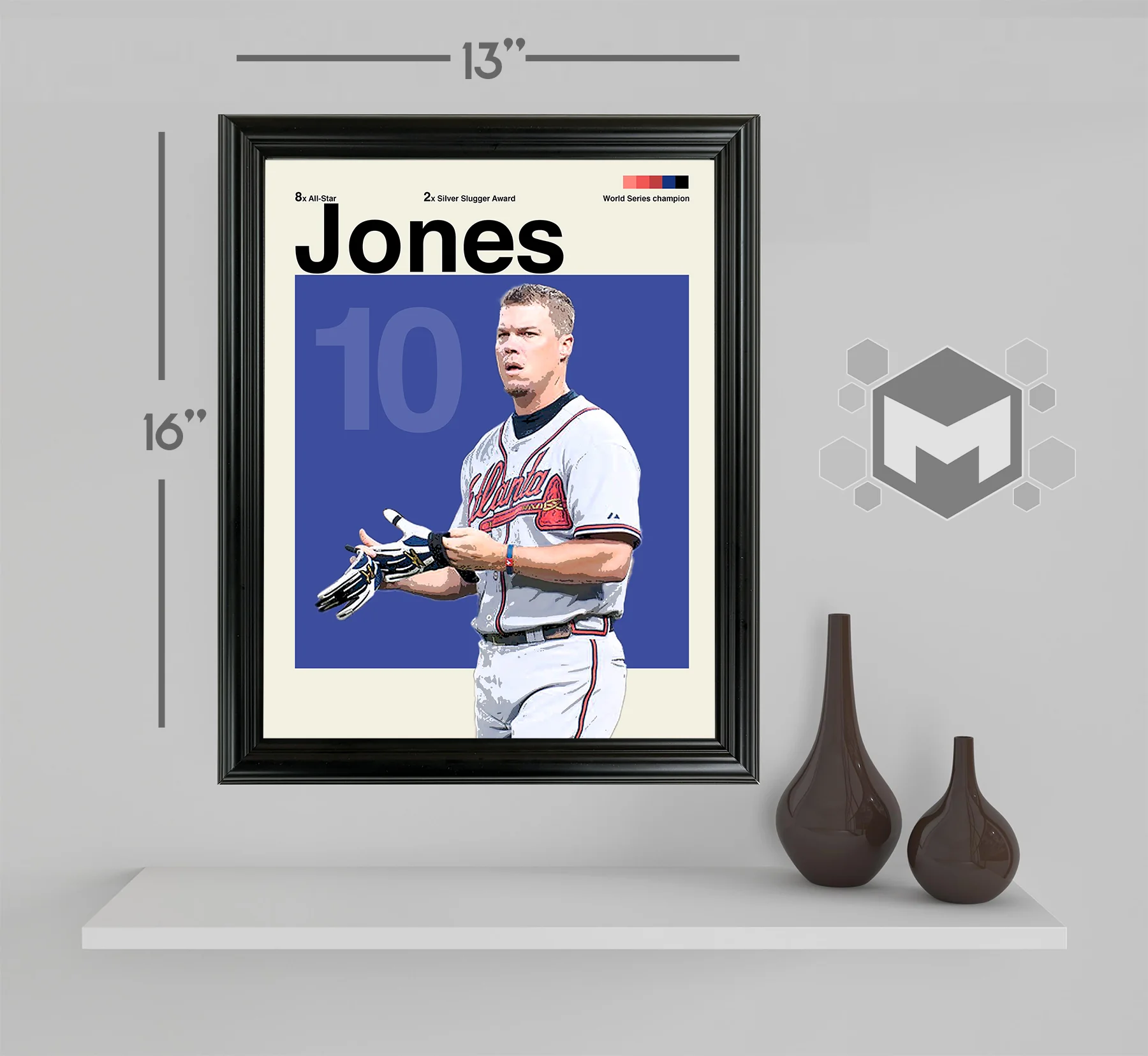 Chipper Jones Framed Sports Art Photo by Thomas Maxwell