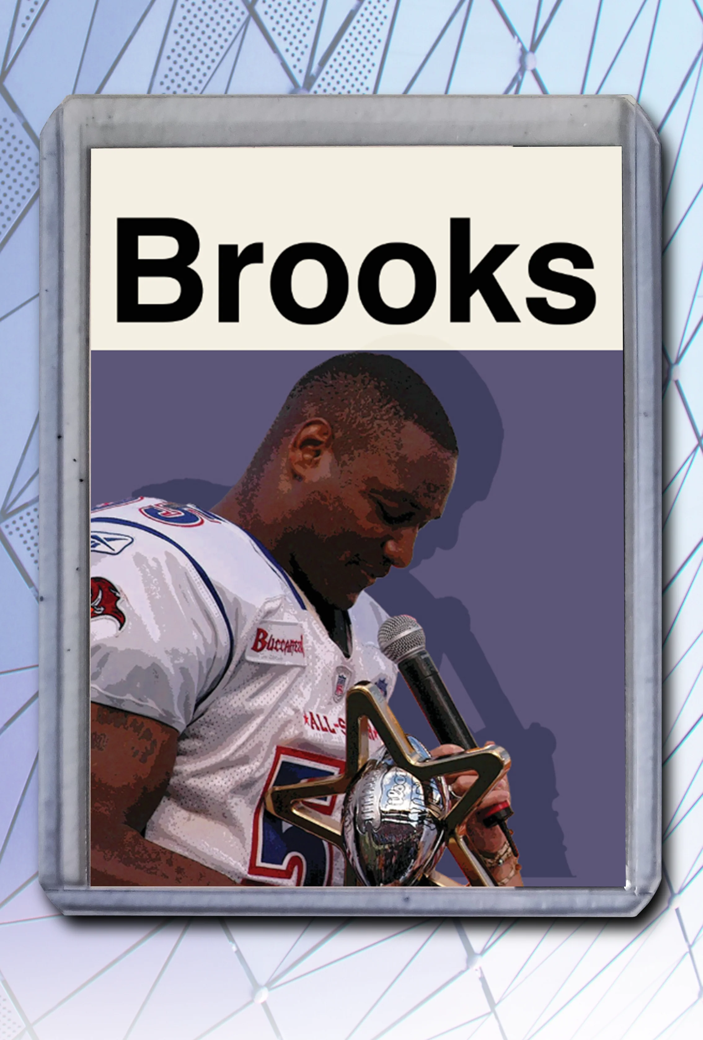 Derrick Brooks Artist Signed Football Art Card 2/10