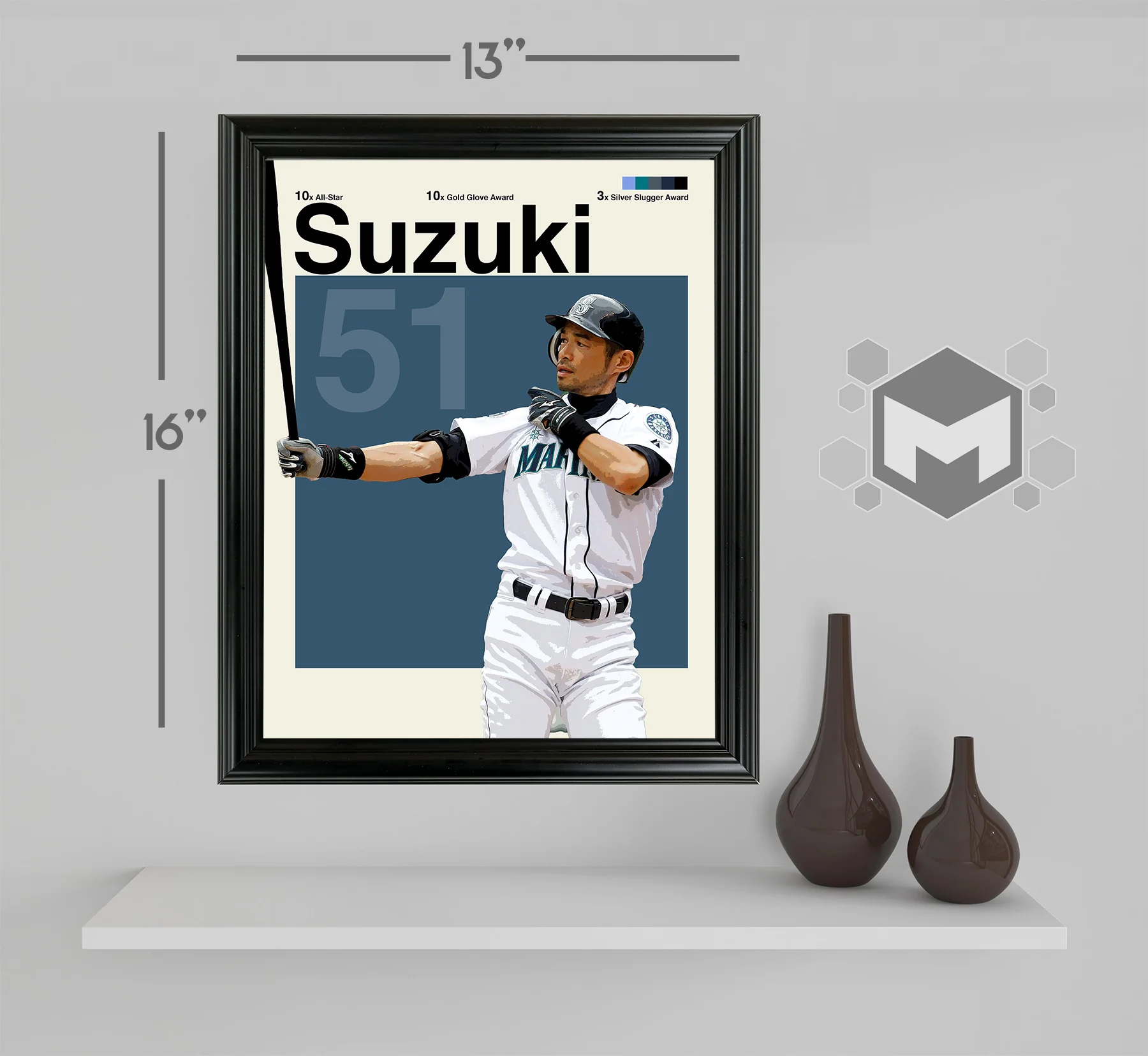 Ichiro Suzuki Framed Sports Art Photo by Thomas Maxwell