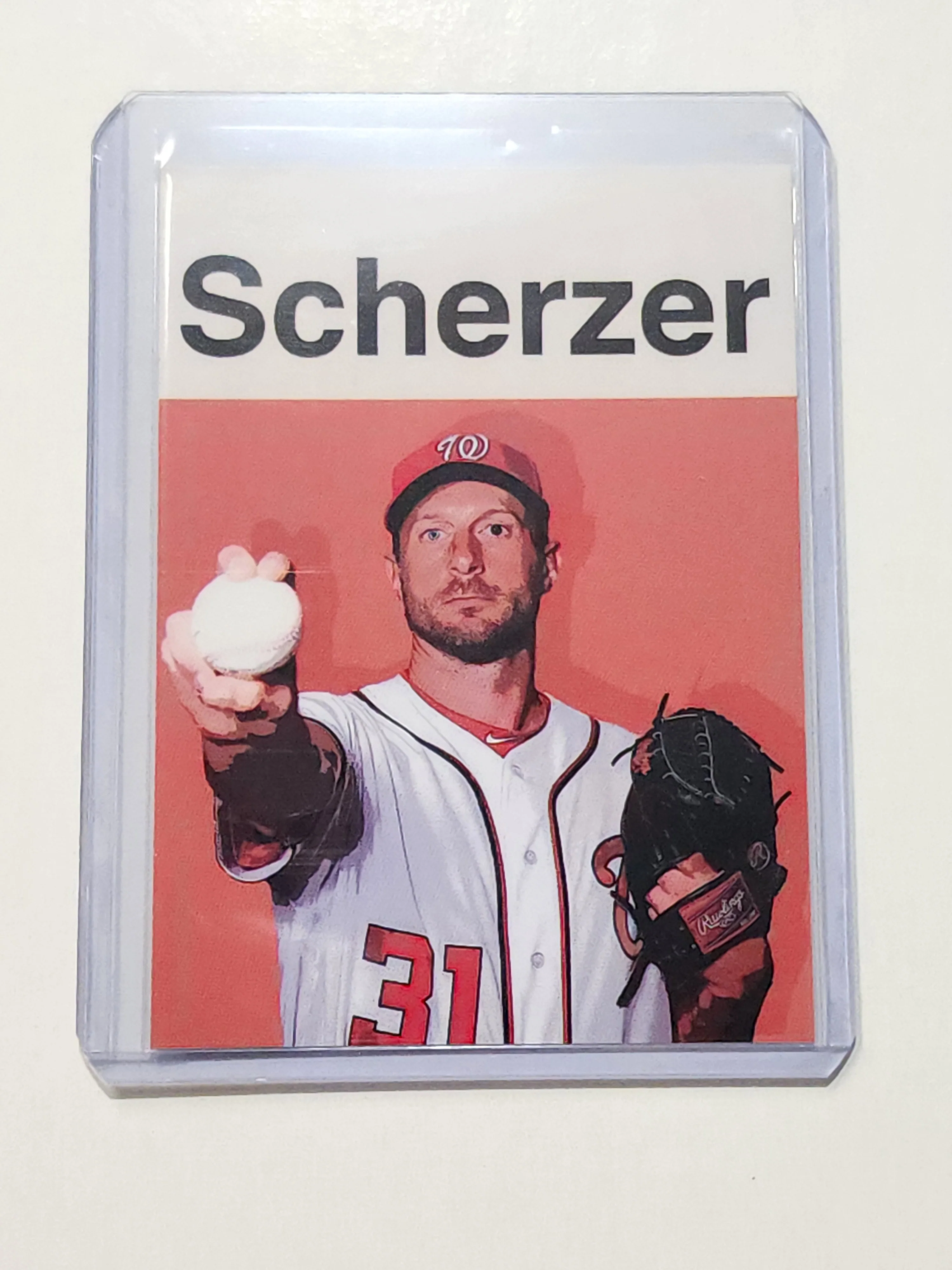 Max Scherzer Artist Signed Baseball Art Card 1/10