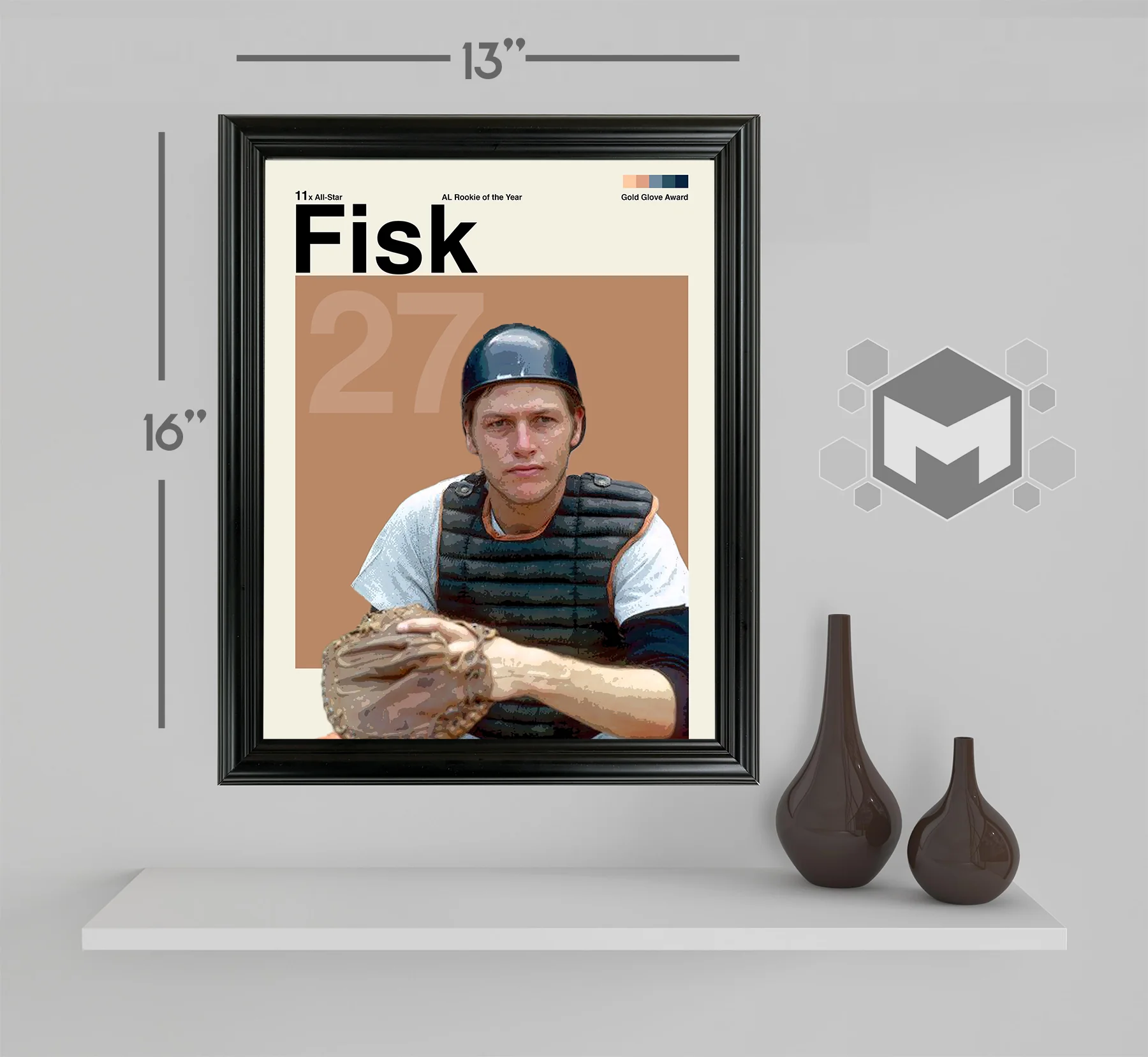 Carlton Fisk Framed Sports Art Photo by Thomas Maxwell