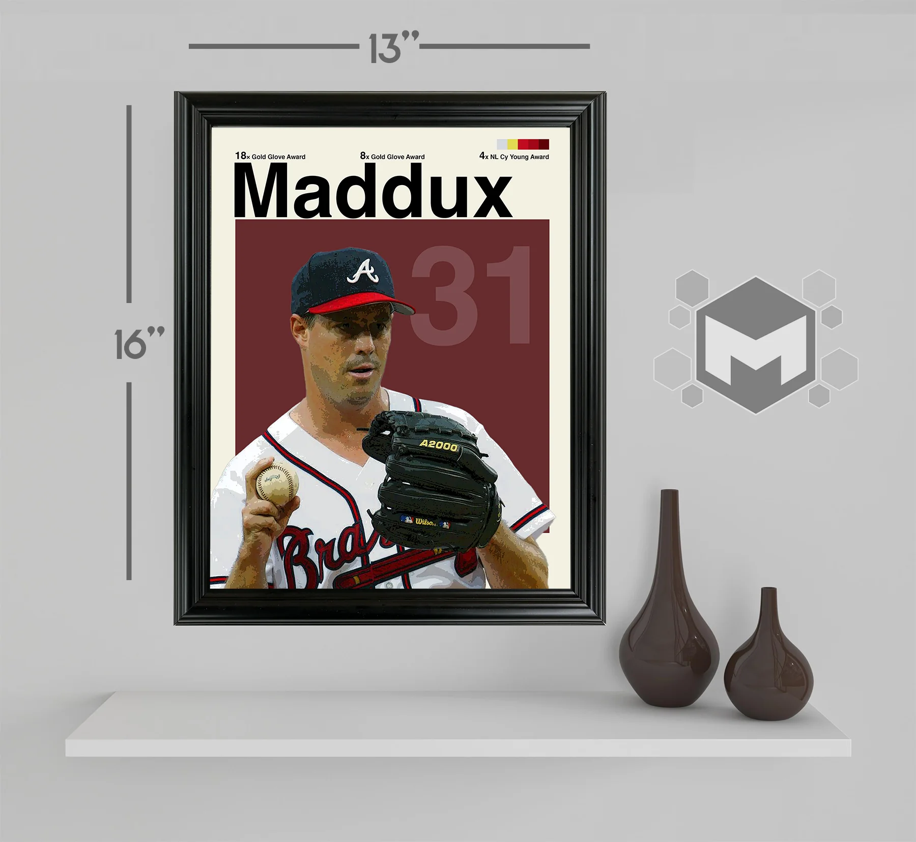 Greg Maddux Framed Sports Art Photo by Thomas Maxwell