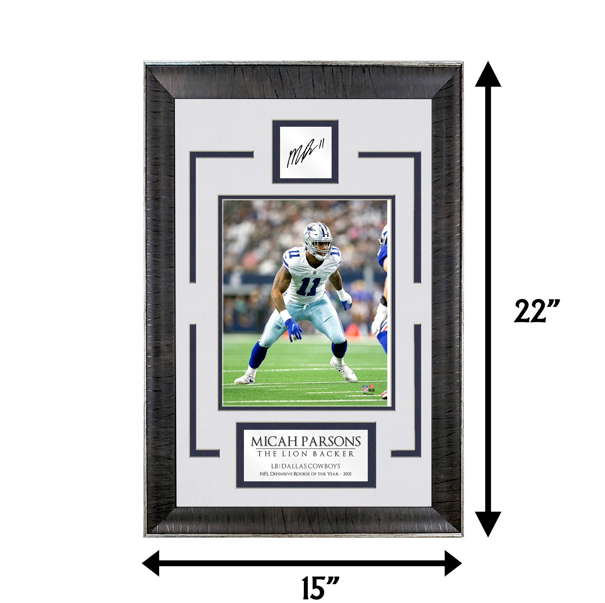 Micah Parsons - The Lion Backer - Spotlight Collection | 16 x 23 - Framed Football Photo