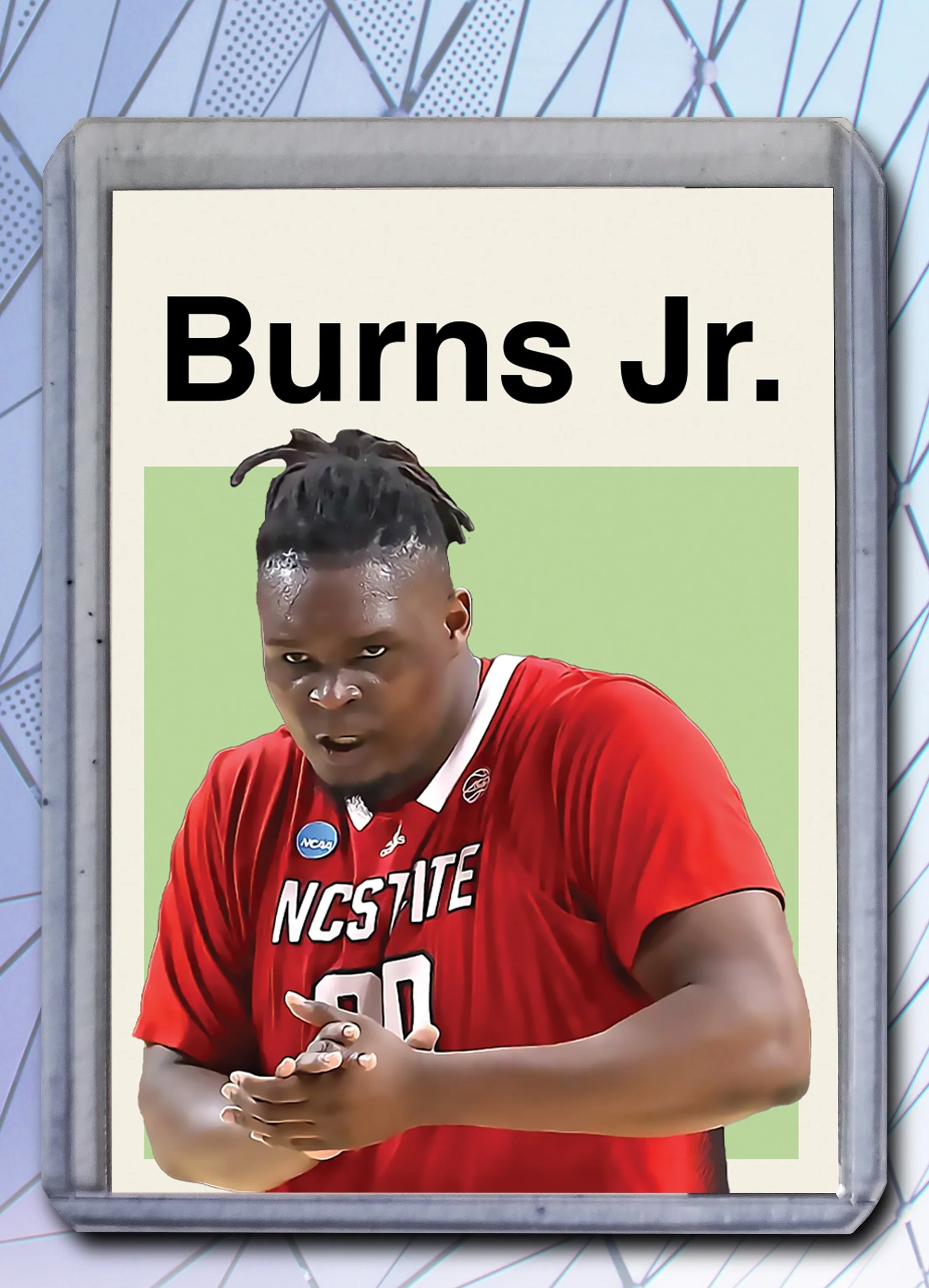 DJ Burns Jr. - NC State - Artist Signed Basketball Art Card 1/10