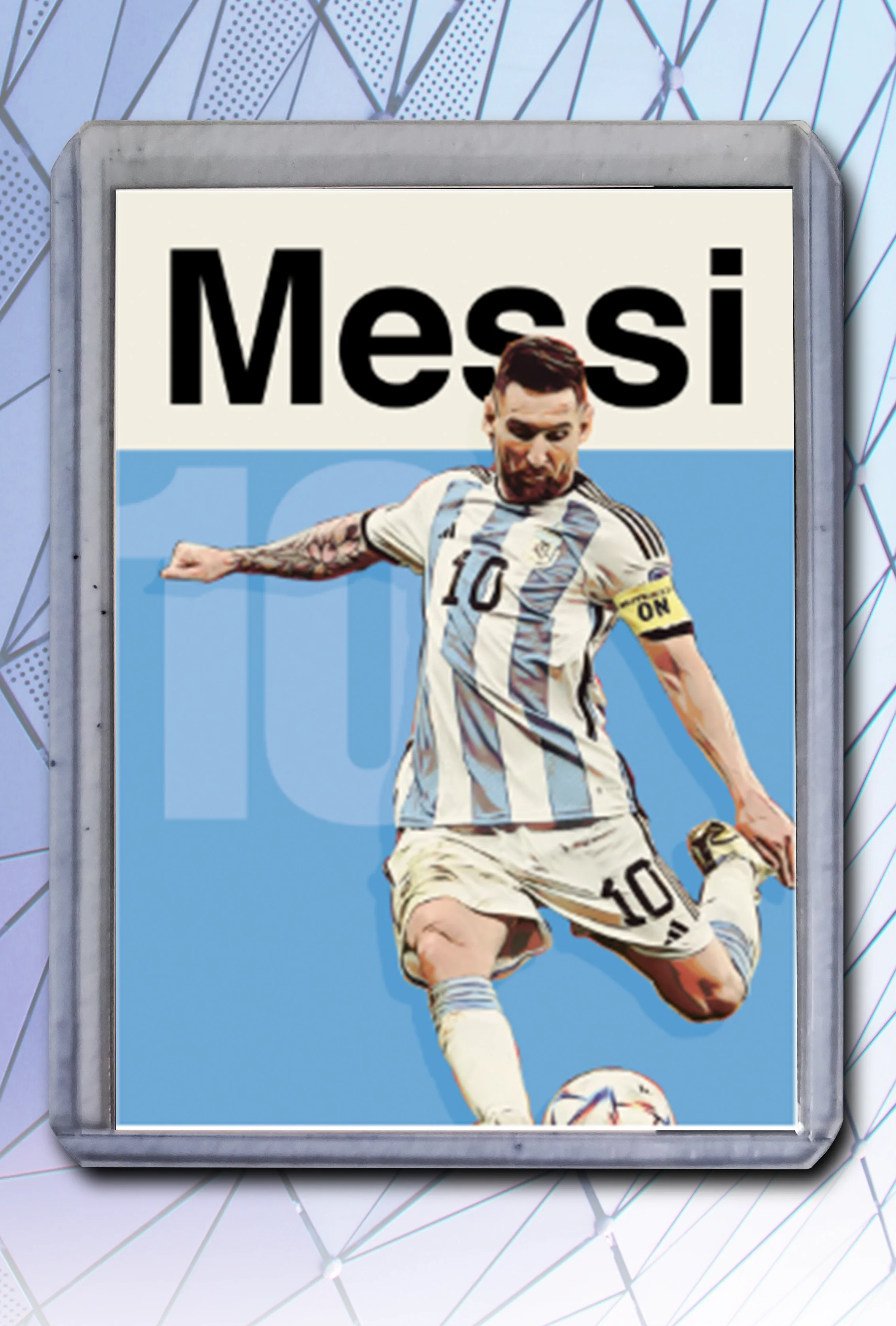 Lionel Messi Artist Signed Soccer Art Card 4/10