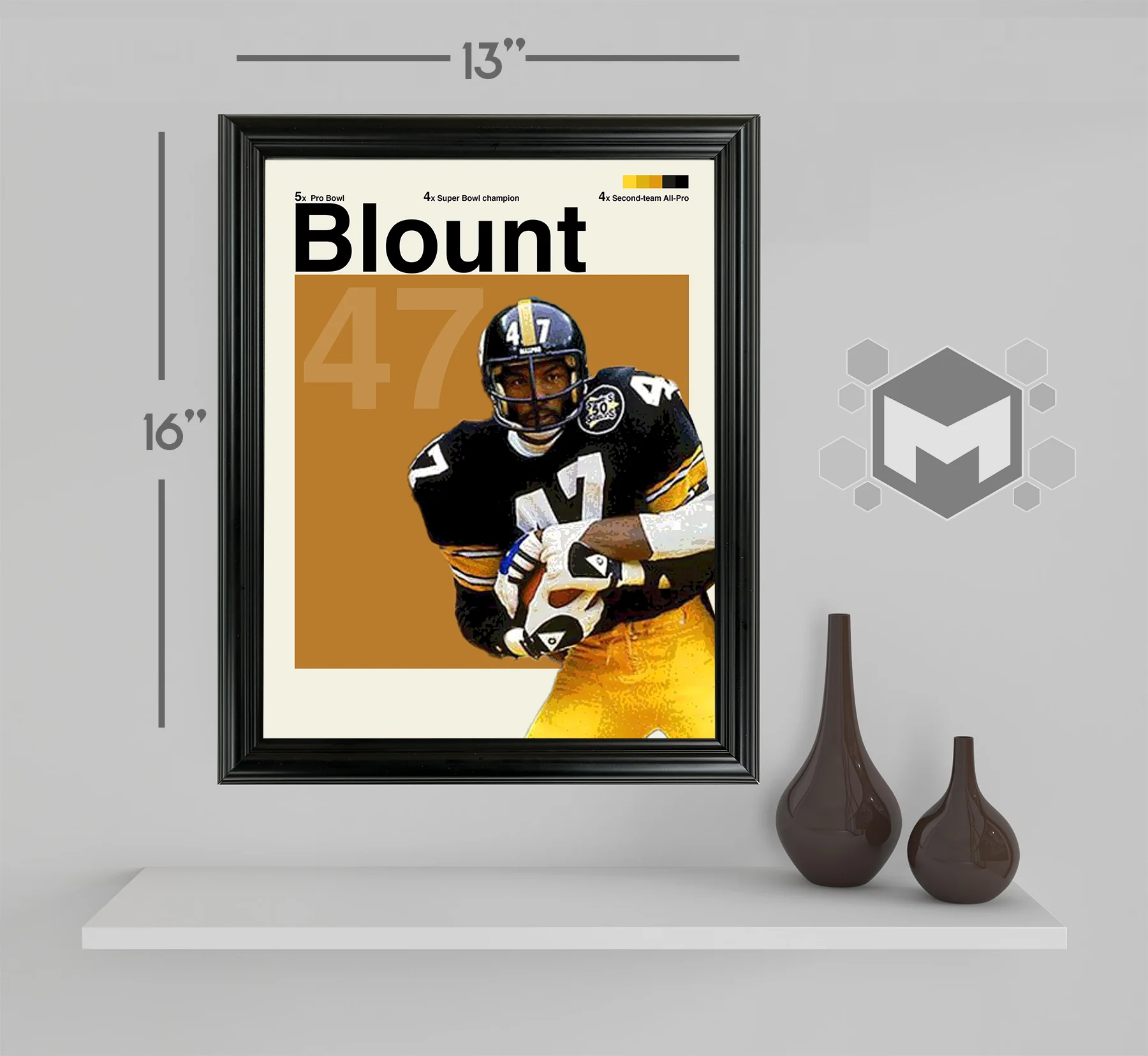 Mel Blount Framed Sports Art Photo by Thomas Maxwell