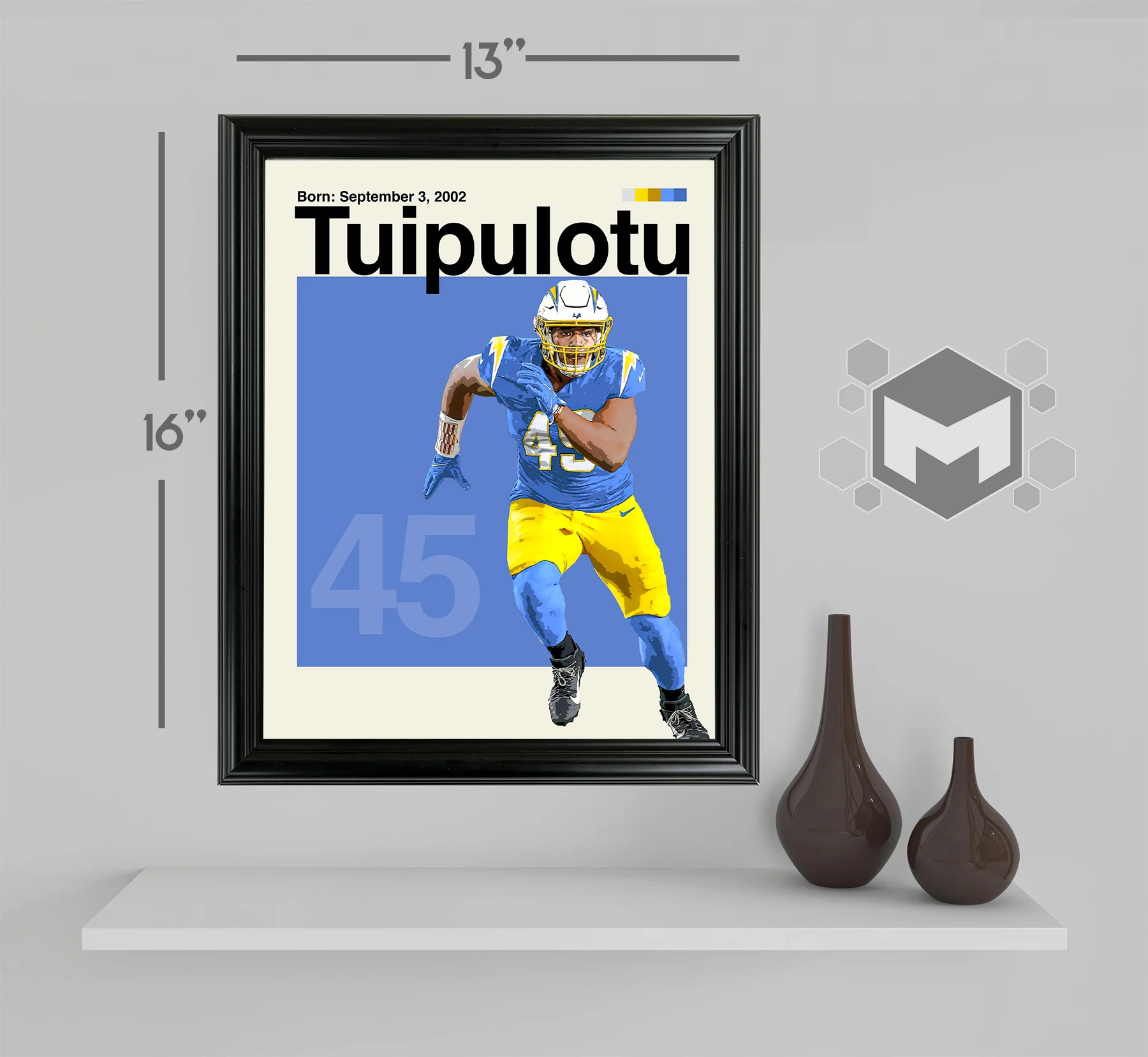 Tuli Tuipulotu Framed Sports Art Photo by Thomas Maxwell