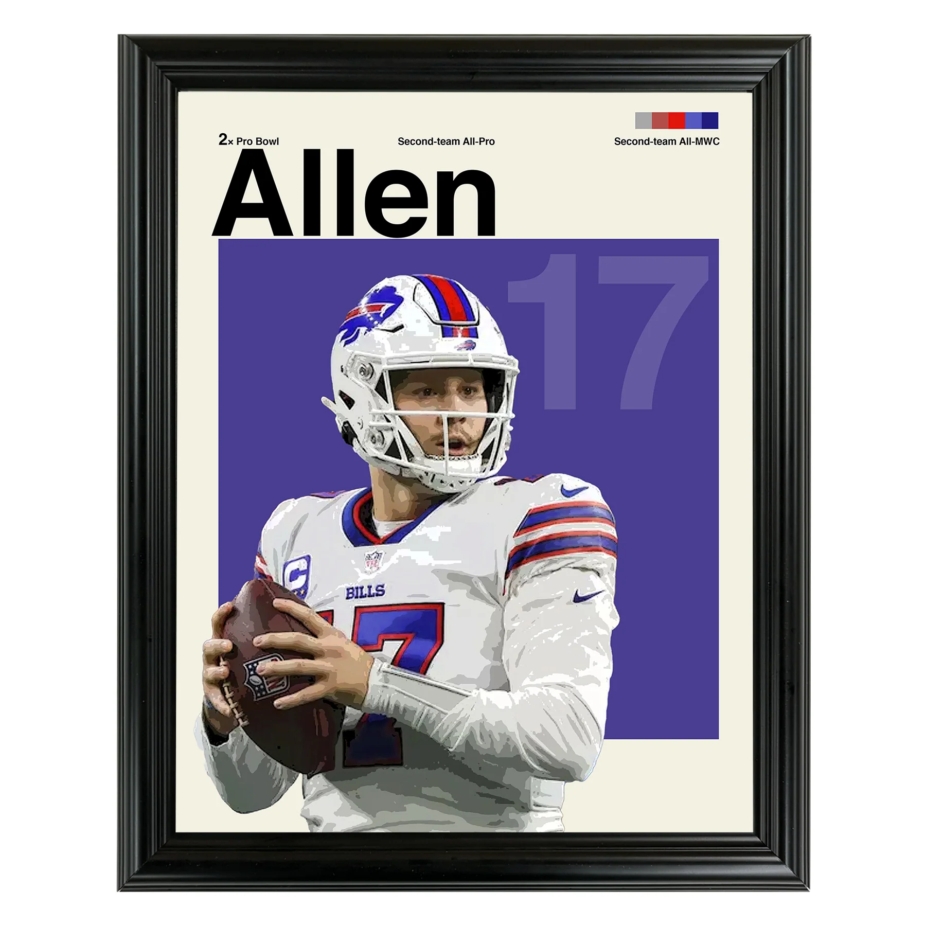 Josh Allen Framed Sports Art Photo by Thomas Maxwell