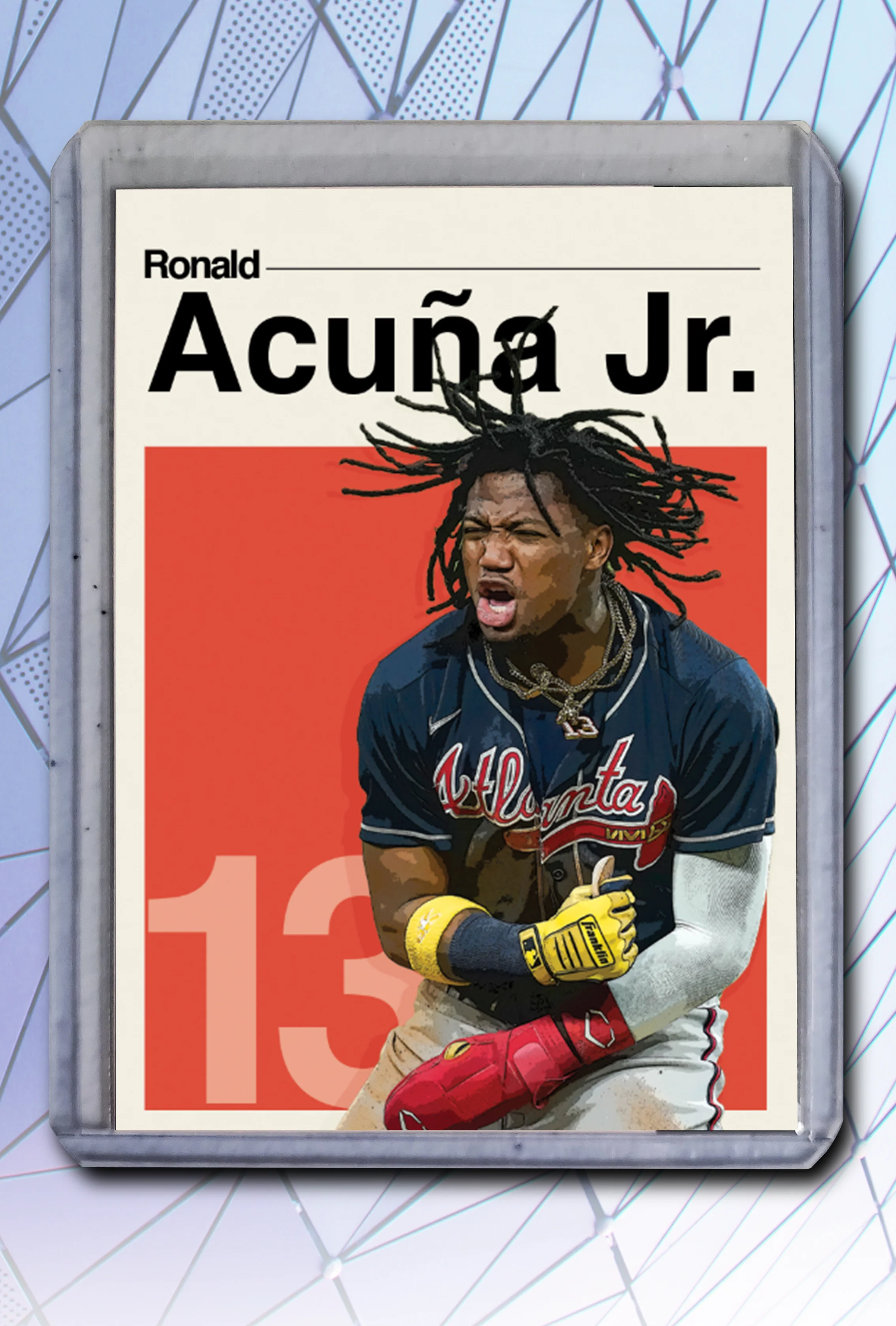 Ronald Acuna Jr. Artist Signed Baseball Art Card 1/10
