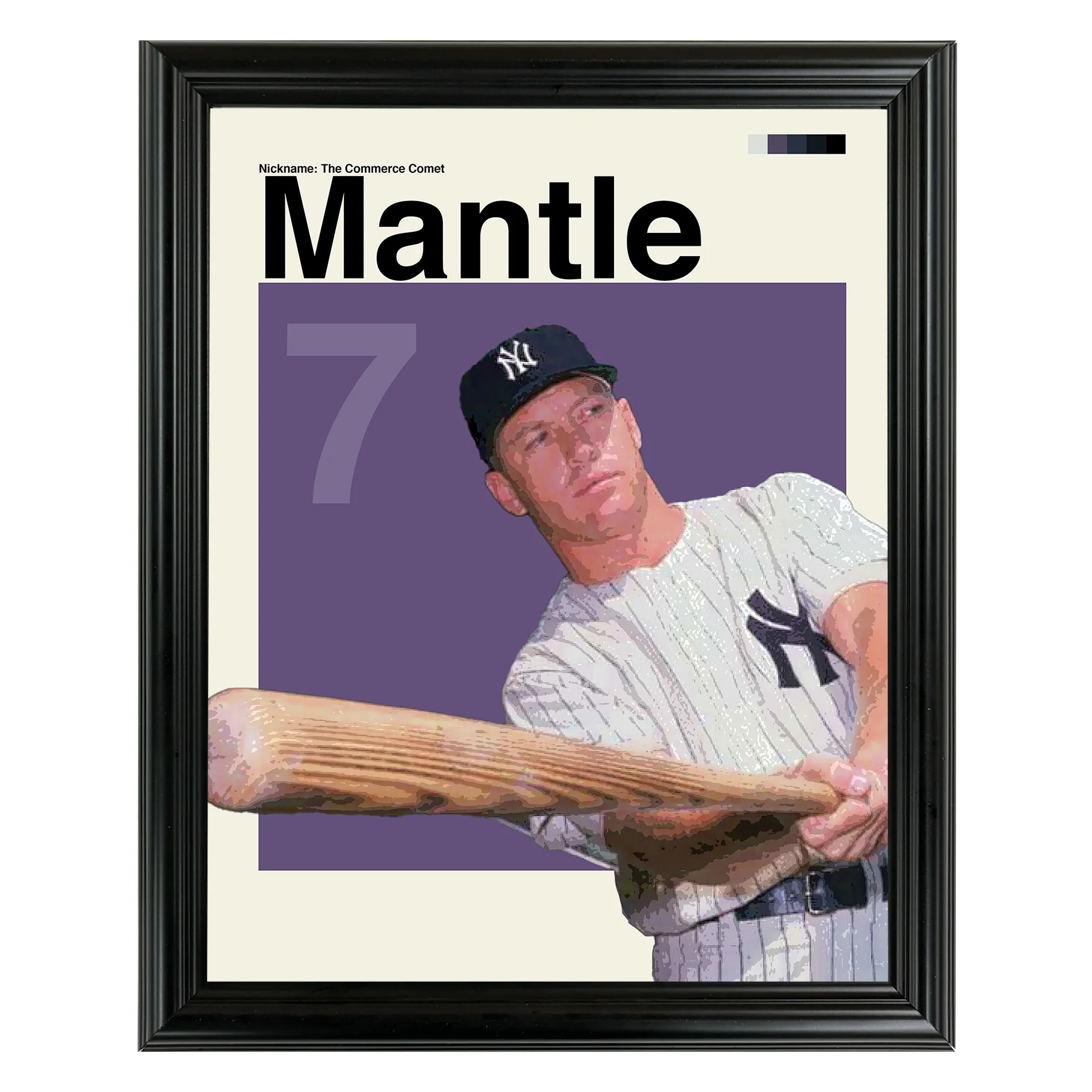 Mickey Mantle Framed Sports Art Photo by Thomas Maxwell