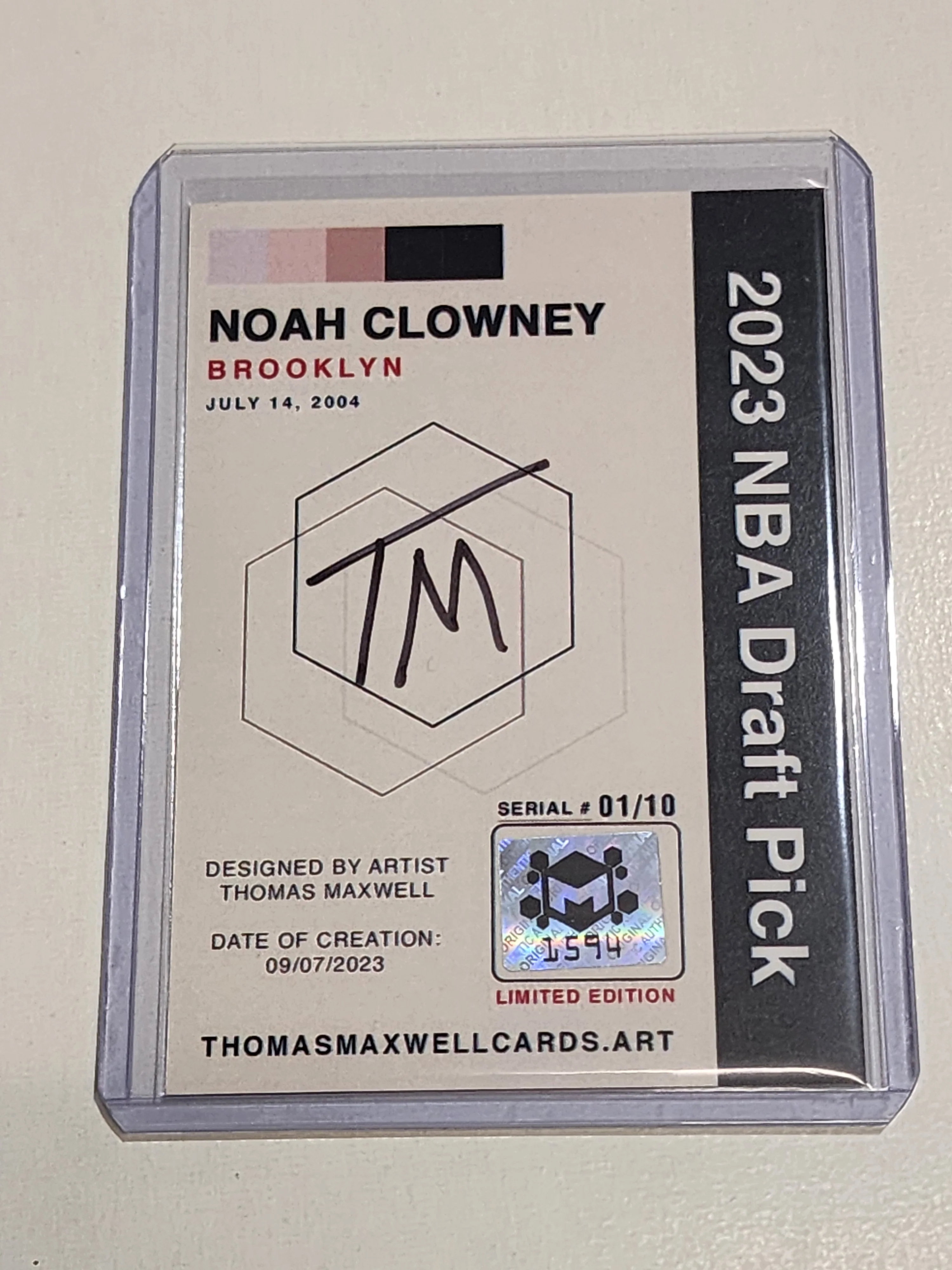 Noah Clowney Artist Signed Basketball Art Card 1/10