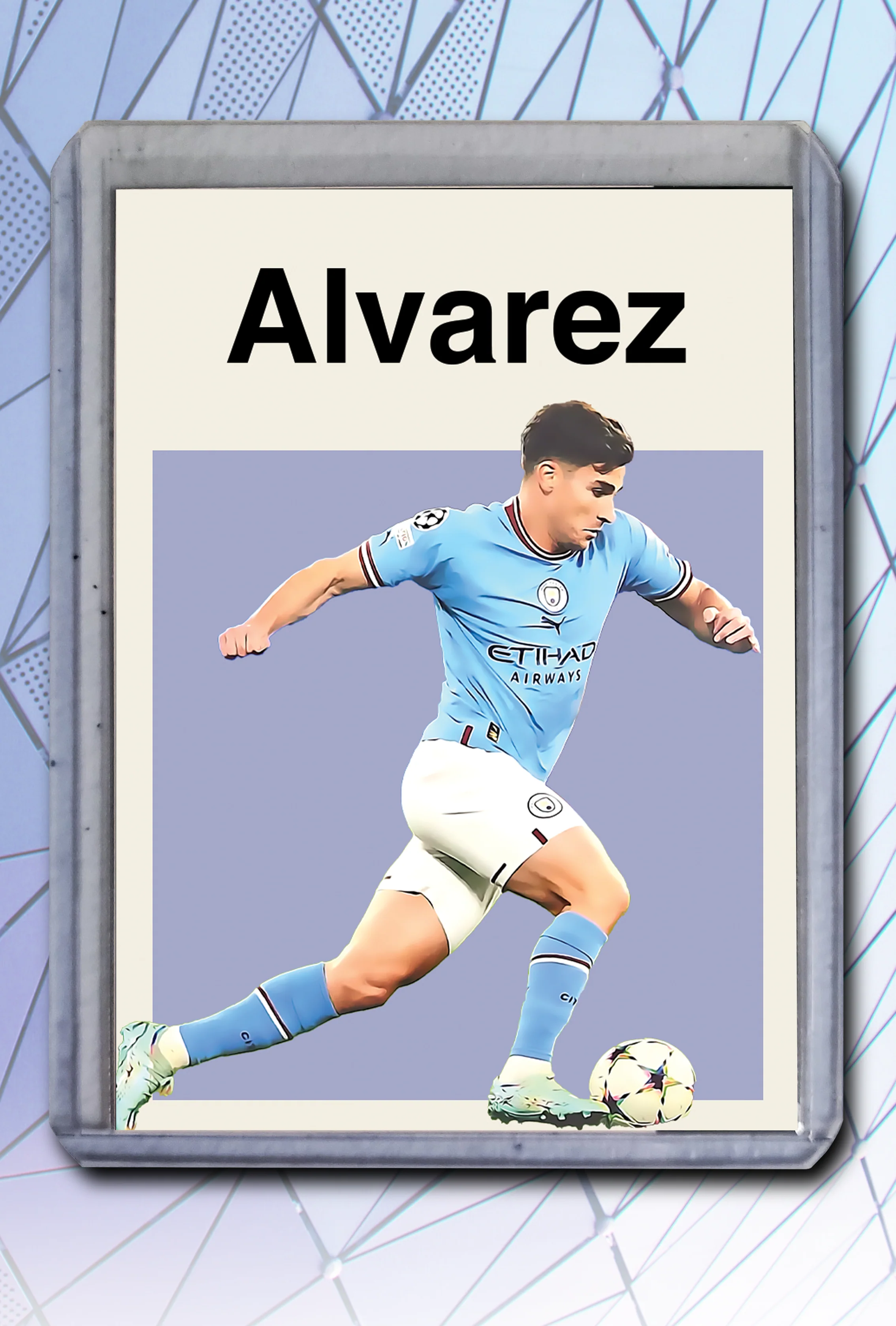 Julian Alvarez Artist Signed Soccer Art Card 1/10