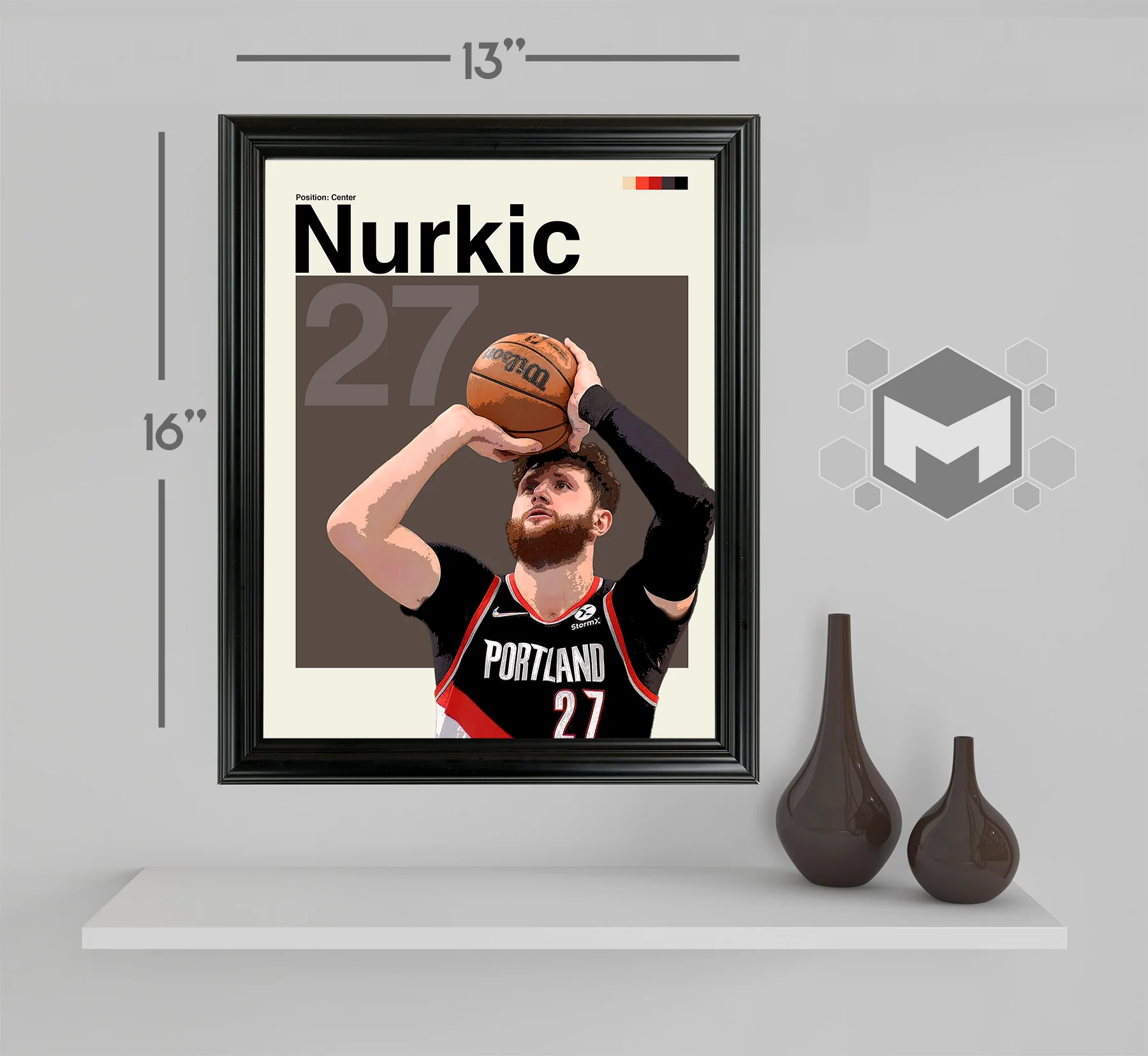 Jusuf Nurkic Framed Sports Art Photo by Thomas Maxwell